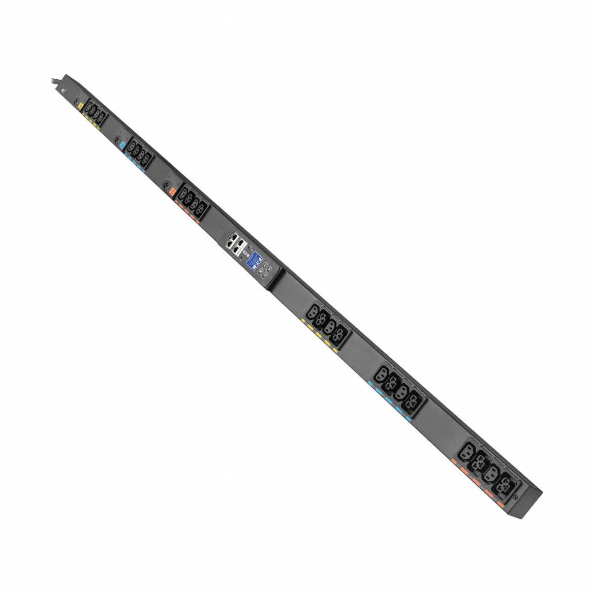 EATON TRIPP LITE PDU: Three-Phase, 208V AC, 24 Outlets, (12) C13/(12) C39, Metered, Remote-Monitored (MPN EVMA1530A). Key specifications — attr928758: NEMA L15-30P; attr928730: EATON TRIPP LITE; attr1314318: Three-Phase; attr928747: 208V AC; attr928761: (12) C13; attr928752: Vertical Rack; attr982487: Front or Side.