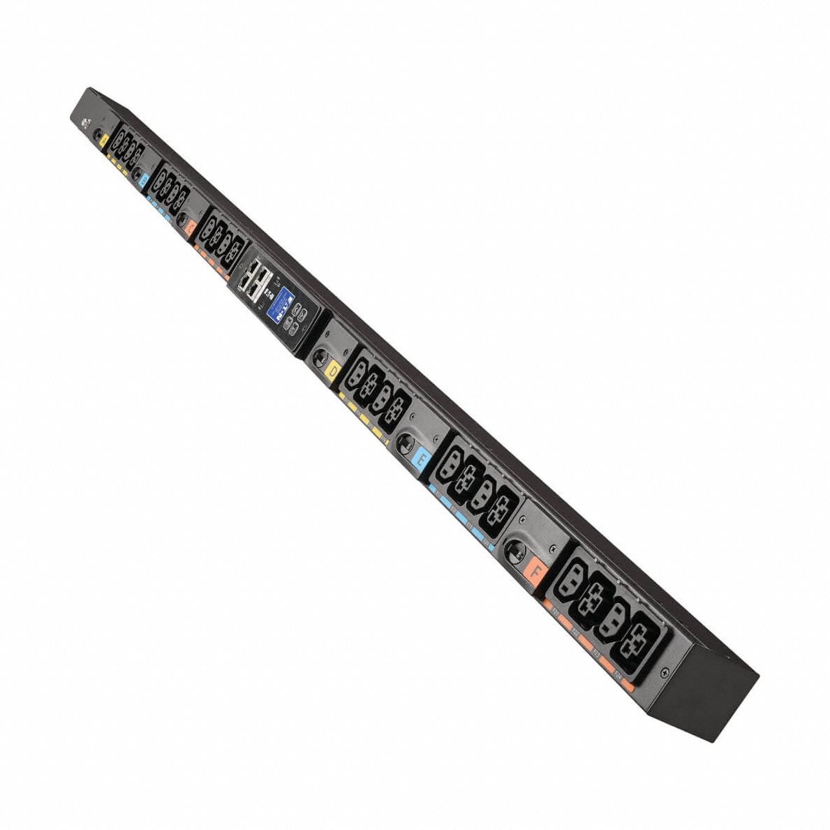 EATON TRIPP LITE PDU: Three-Phase, 24 Outlets, (12) C13/(12) C39 Combo Outlets, Metered, 0 RU (MPN EVMAGU23A-E). Key specifications — attr928758: Universal; attr928730: EATON TRIPP LITE; attr1314318: Three-Phase; attr928761: (12) C13; attr928752: Vertical Rack; attr982487: Front or Side.