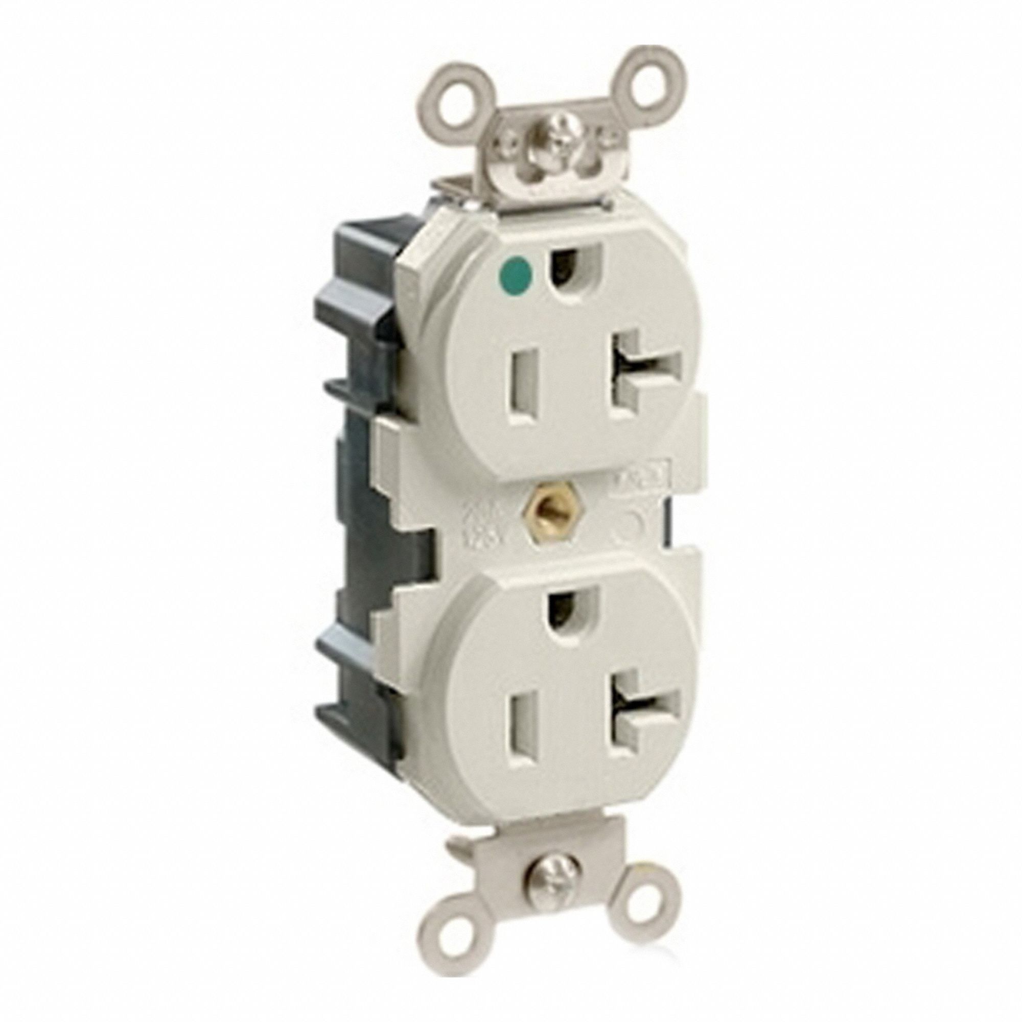 Lev-Lok Rec 20A 125V TR/HG LtAl