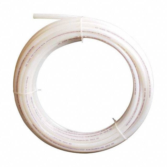 AquaPEX Tubing: PEX Type A, 1 in, White, Coil, 100 ft Overall Lg, 9 R Value