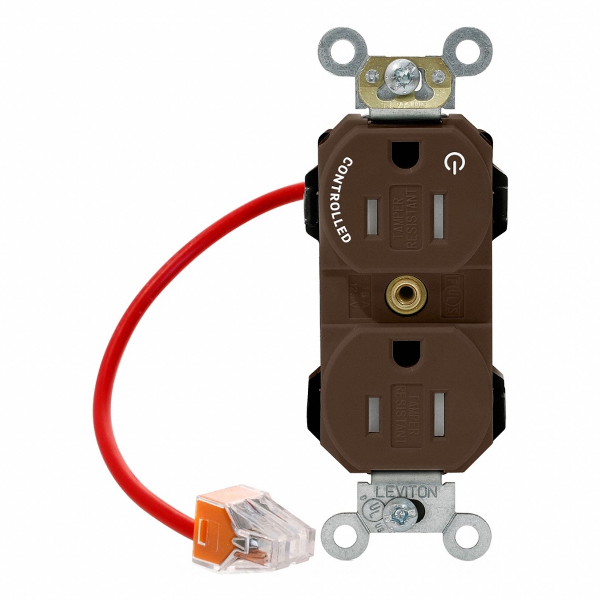 Lev-Lok Rec 15A 125V TR 1Mrk-Ctrl Brn