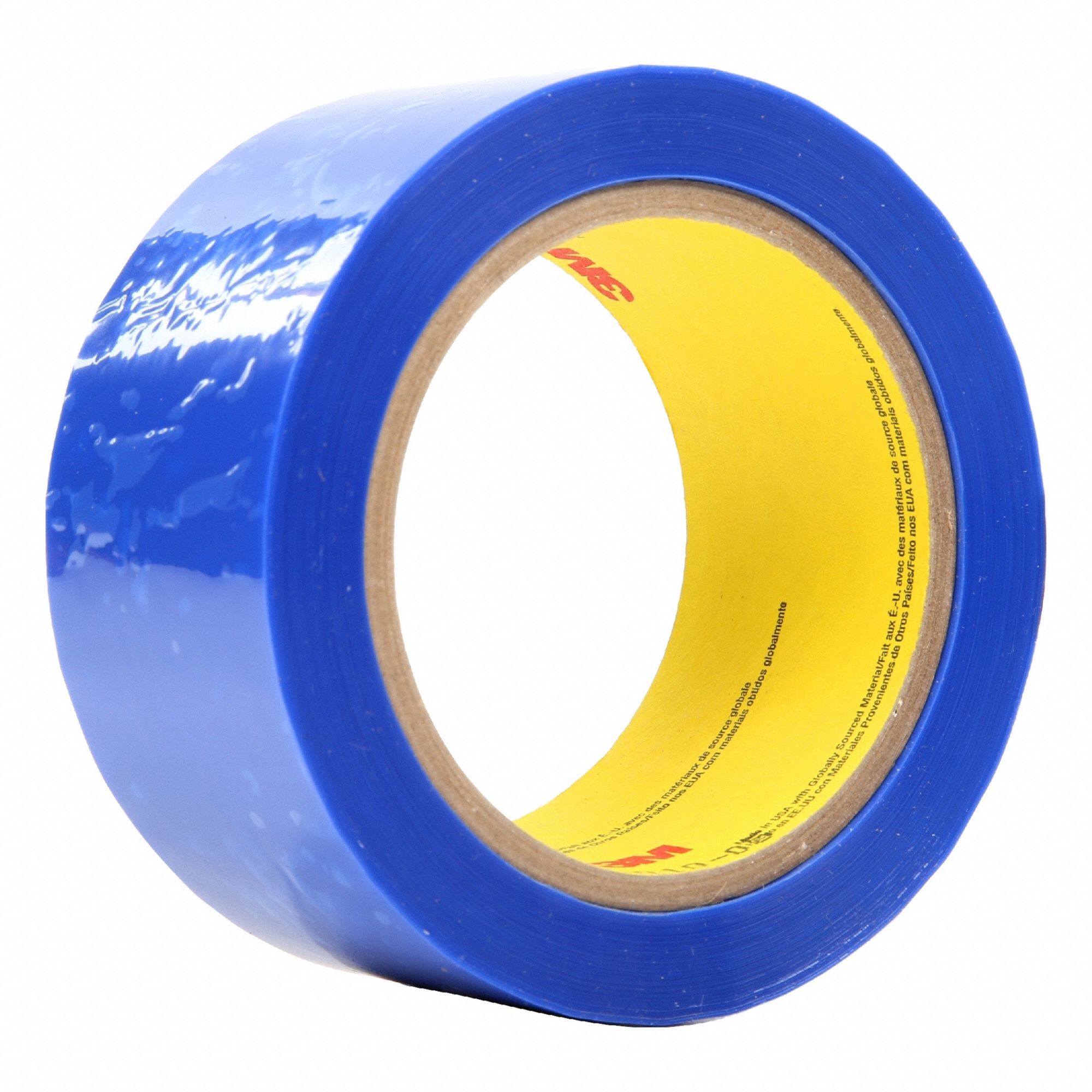 Film Tape: 2 in Wd, 72 yd Lg, 2.4 mil Thick, Polyester Film, Silicone, Blue, 24 PK