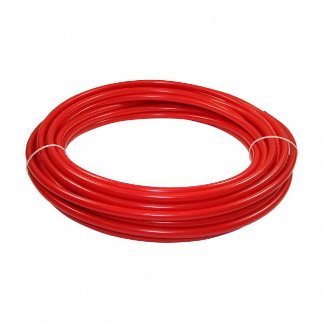 AquaPEX Tubing: PEX Type A, 1 in, Red, Coil, 100 ft Overall Lg, 9 R Value