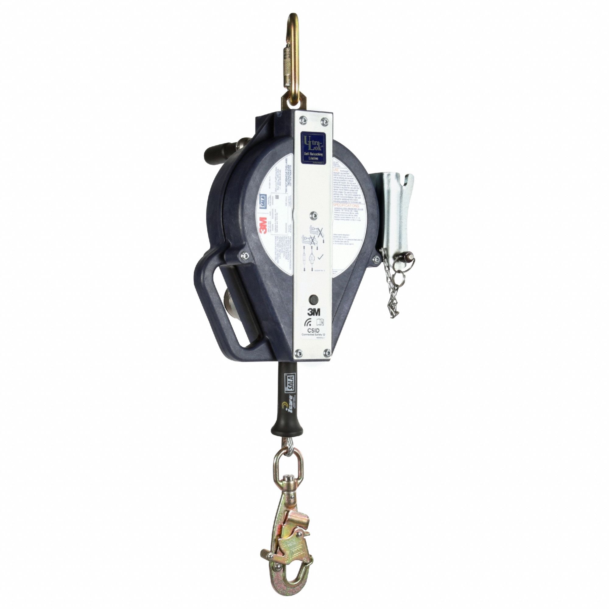 Self Retracting Lifeline: Steel Carabiner Anchor, Harness Steel Swivel Snap Hook