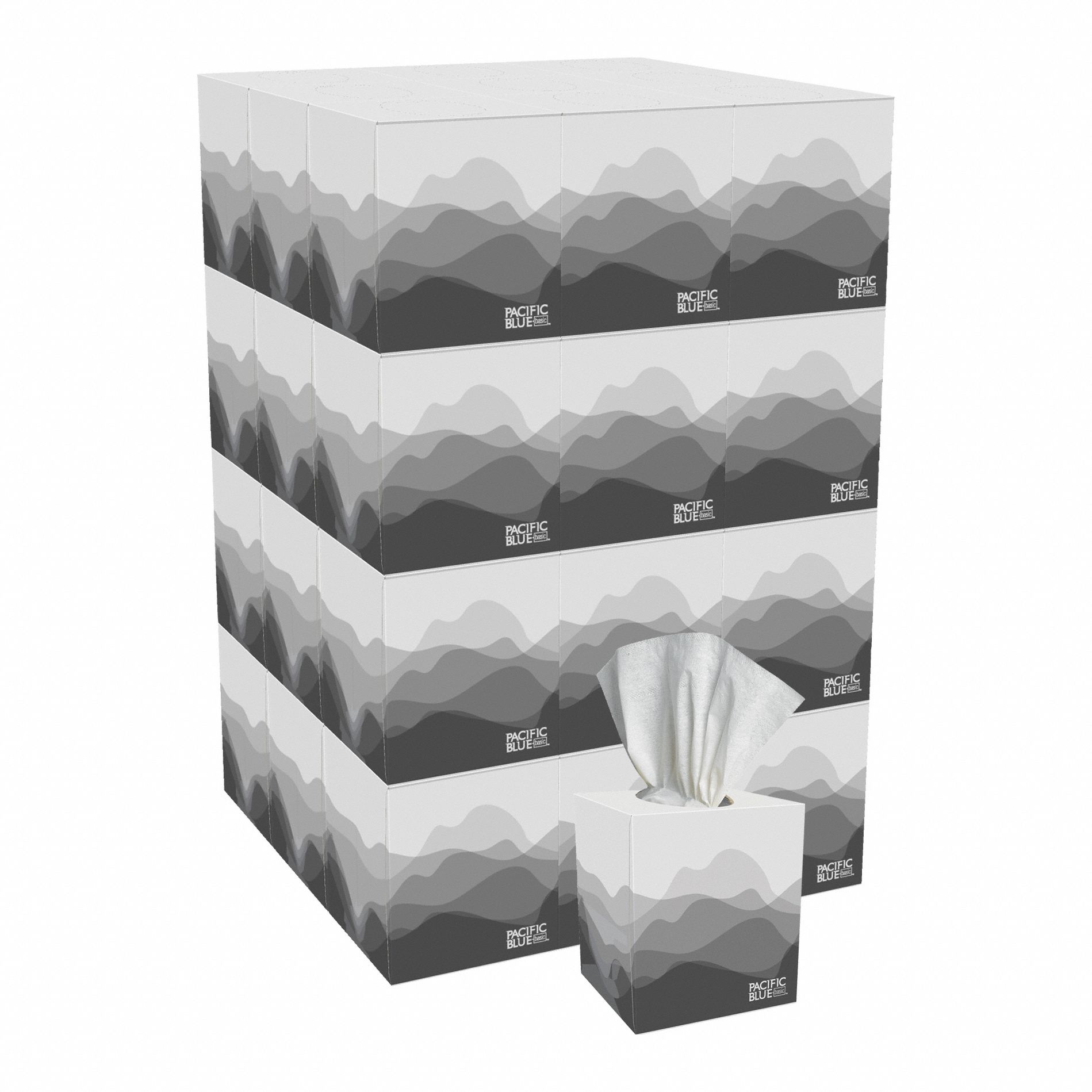 Facial Tissue: Cube, Pacific Blue Basic®, 7 1/2 in x 8 3/4 in Sheet Size, 36 PK