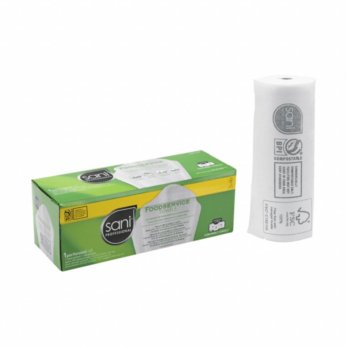 Dry Wipe: Dispenser Box, Sani Professional®, 15 in x 7 1⁄2 in Sheet Size, 4 PK