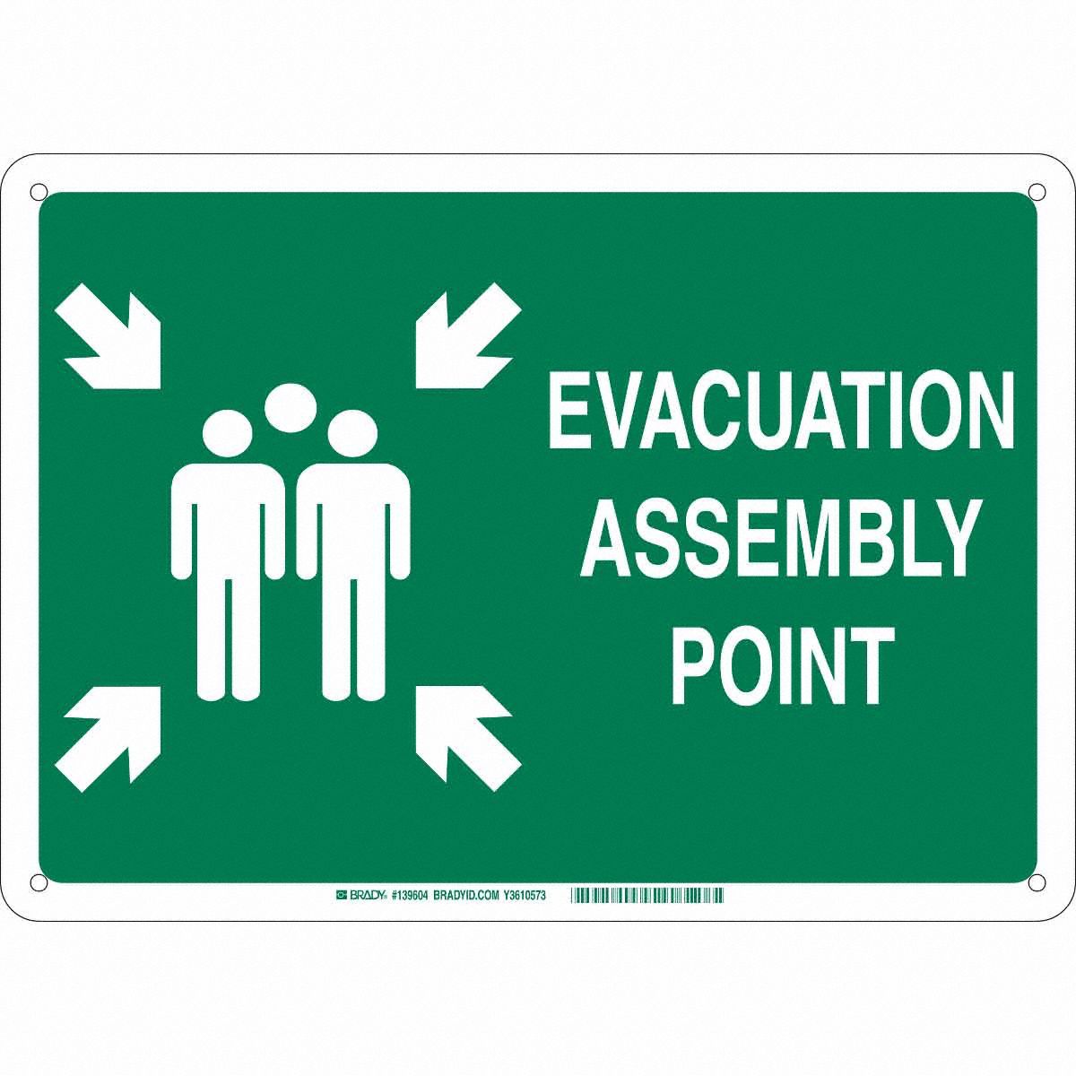 B555 18X24 WHT/GN EVACUATION ASSEMBLY PT