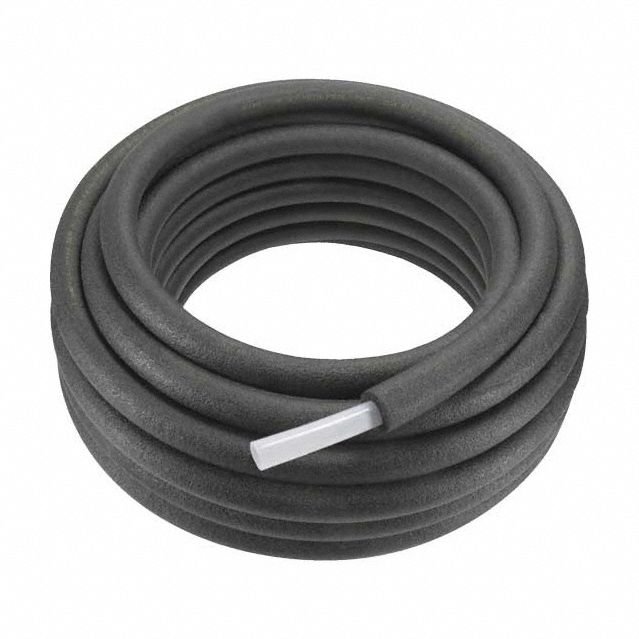 Pre-Insulated AquaPEX Tubing: PEX Type A, 1 in, Black, Coil, 100 ft Overall Lg, 3.4 R Value