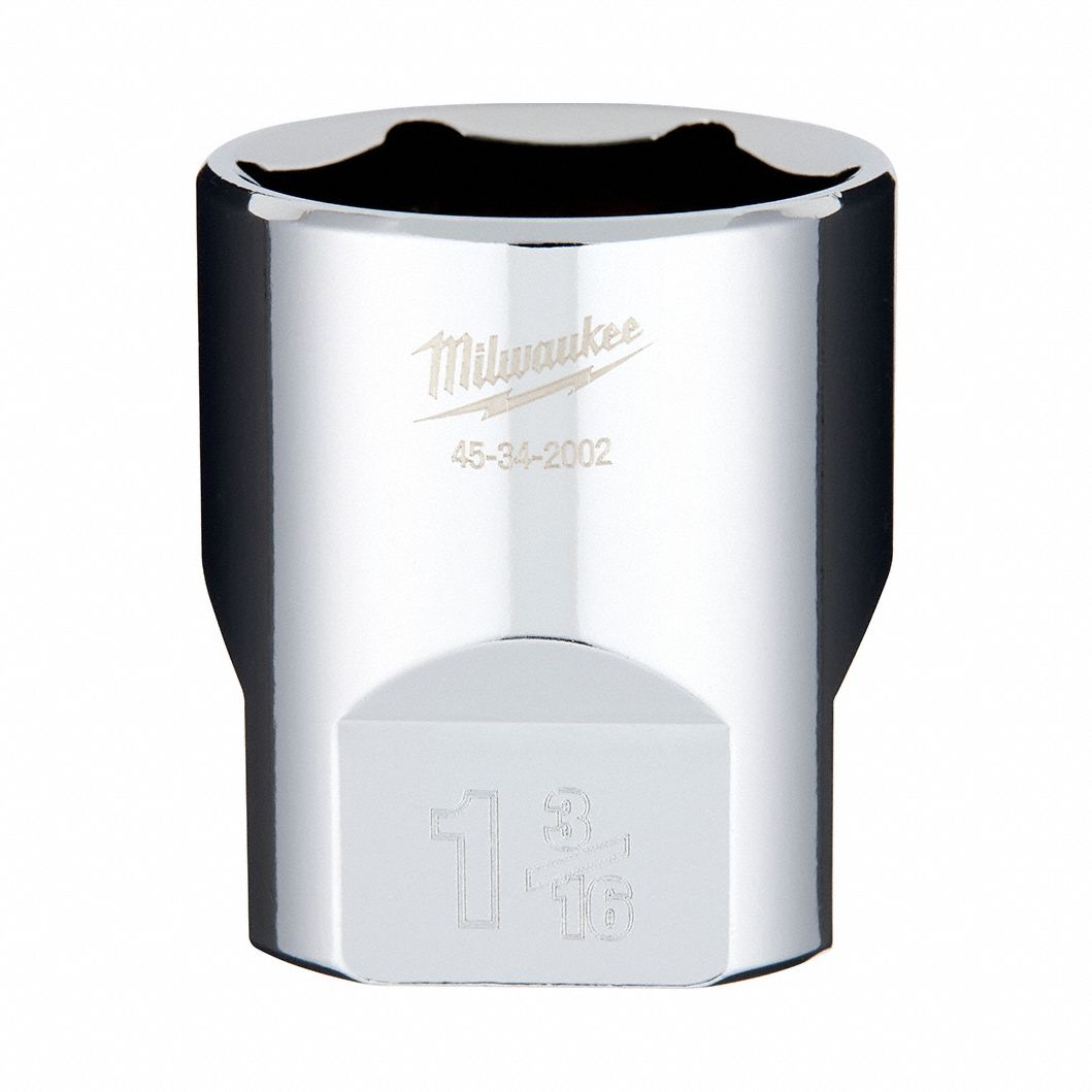 Socket Extension: SAE, 1/2 in Drive Size, 13/16 in Socket Size, 6-Point, Std, Chrome