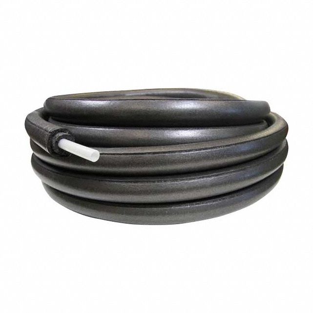 Pre-Insulated AquaPEX Tubing: PEX Type A, 3/4 in, Black, Coil, 100 ft Overall Lg, 7.9 R Value