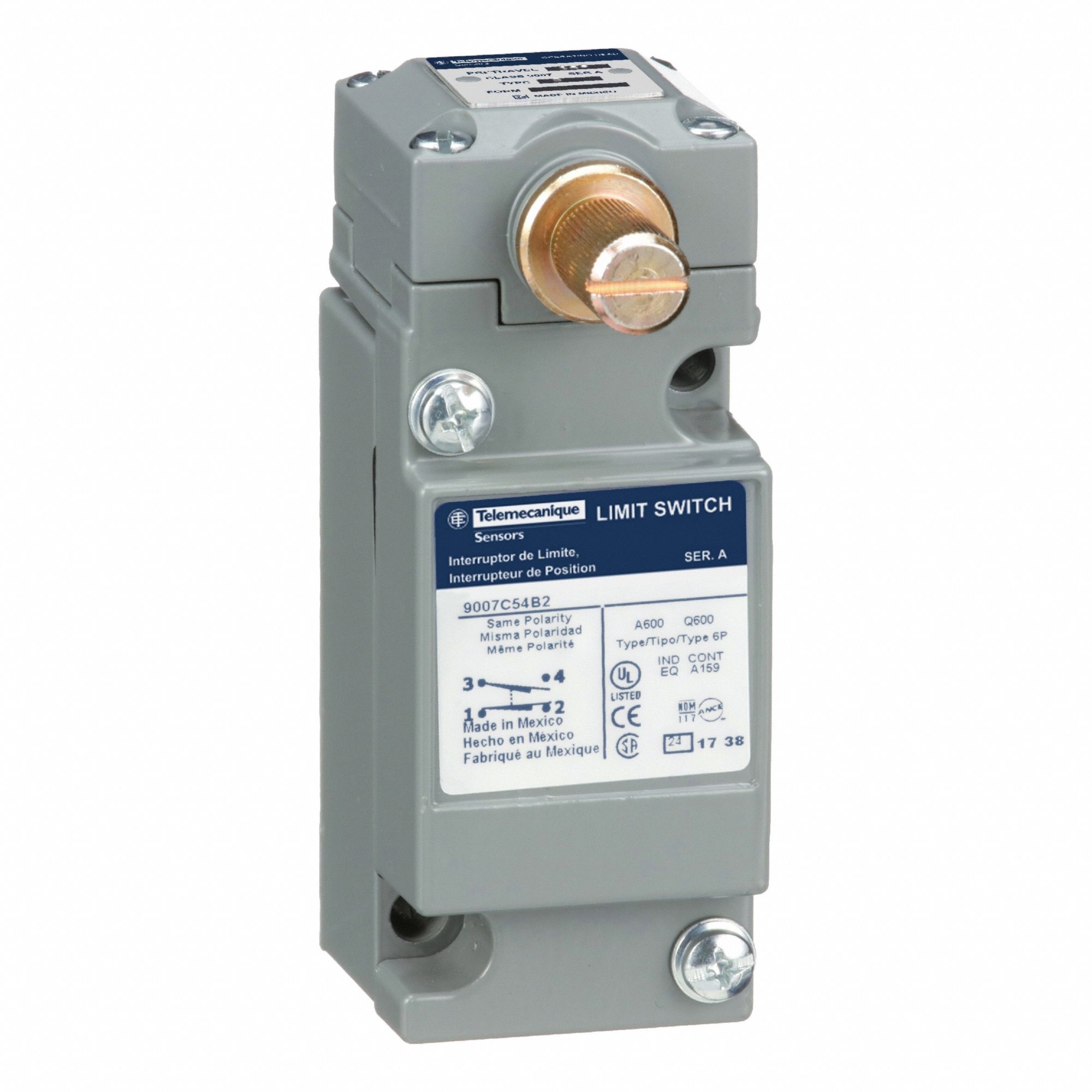 Plug-In Limit Switch: Metallic, Plug-In, 9007C, No Actuator Included, 1NO/1NC