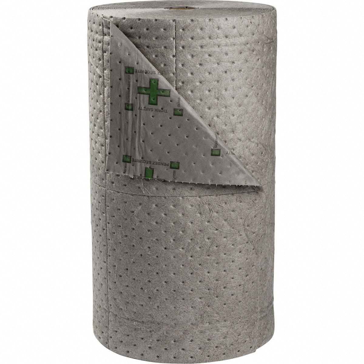 Sorbent Roll: Gray, Polypropylene, 150 ft Roll Lg, 30 in Roll Wd, Bale