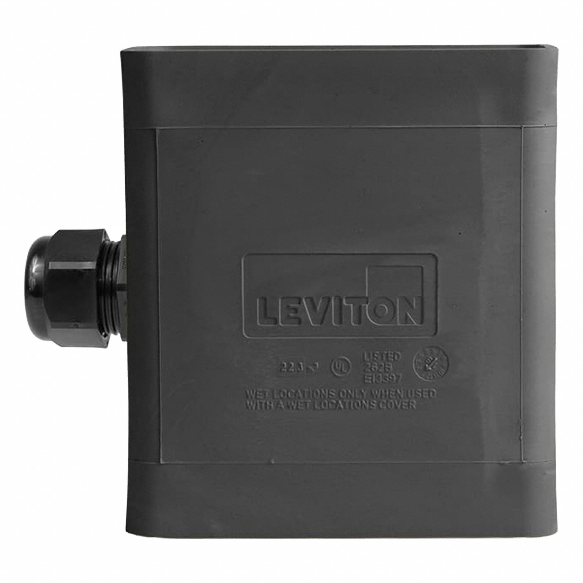 Portable Outlet Box: Portable Outlet Box, 1 Gangs, 3R, Black, 3 7/8 in Overall Ht