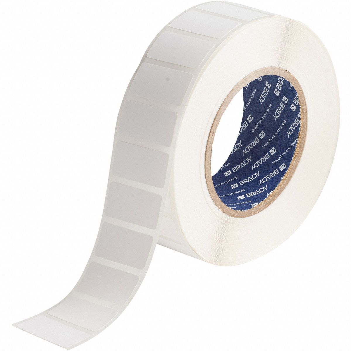 Pre-Cut Label Stock Roll: Rectangle, 3/4 in x 1 1/2 in, 1 11/16 in x 3/4 in, White, -112°F to 158°F