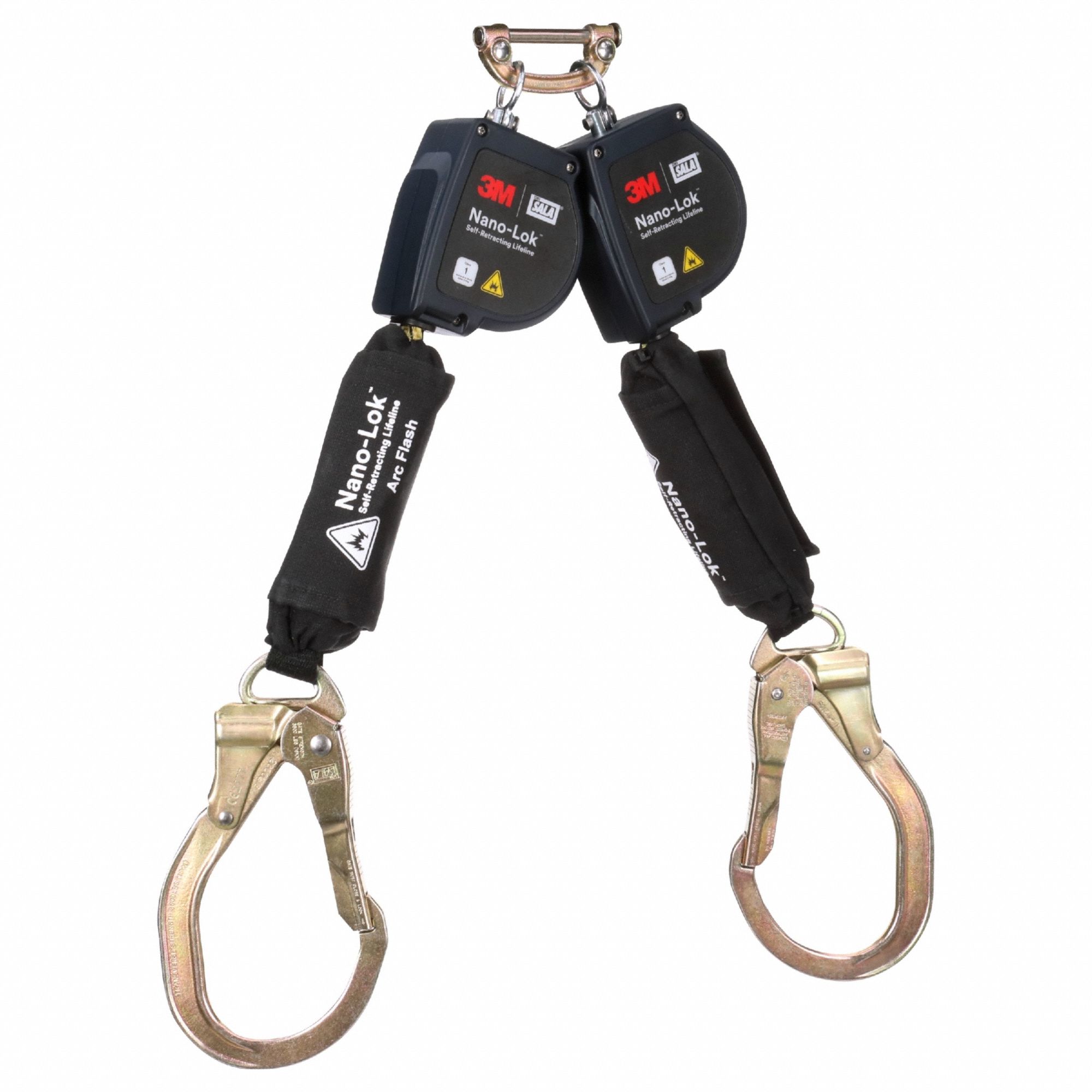 Self-Retracting Lifeline: 2 3/16 inSteel Quick-Connect Anchor, 2 legs, 8 ft Line