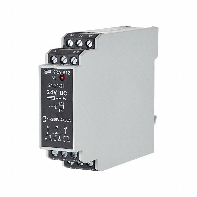 Changeover Contact: DIN Rail Mounting, 3 Outputs, 24V AC/DC, 50 mA Current Rating