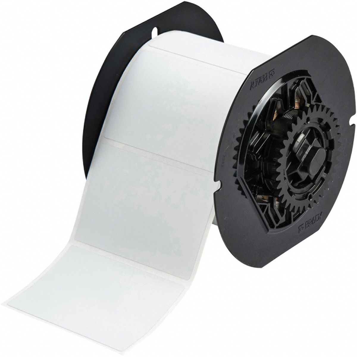 Pre-Cut Label Stock Roll: 2 in x 3 in, 2 in, Polyester, Metal Detectable, Gray, 500 Labels per Roll