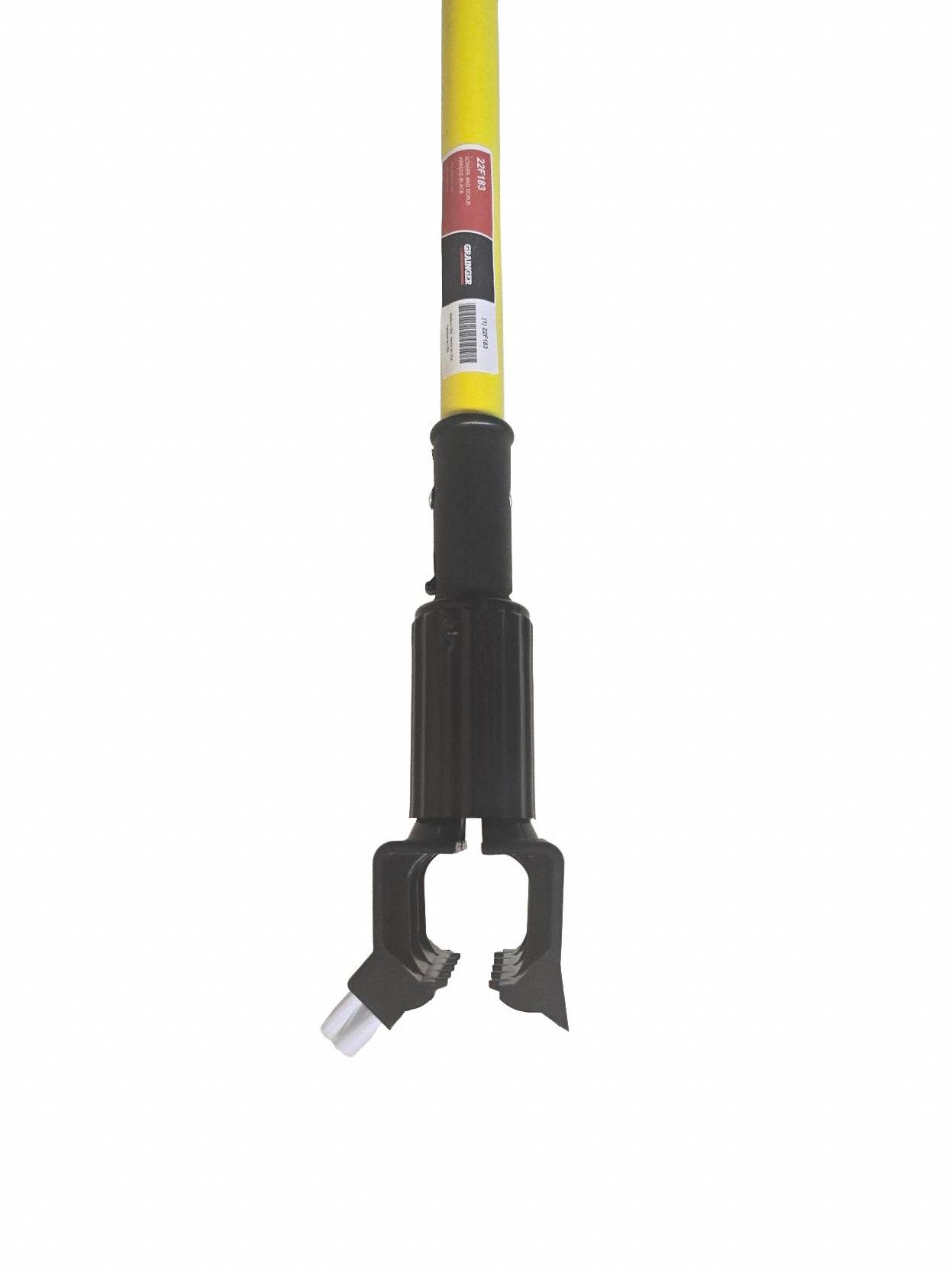 Wet Mop Handle: Clamp-On Connection, Fiberglass, 54 in Handle Lg, Yellow