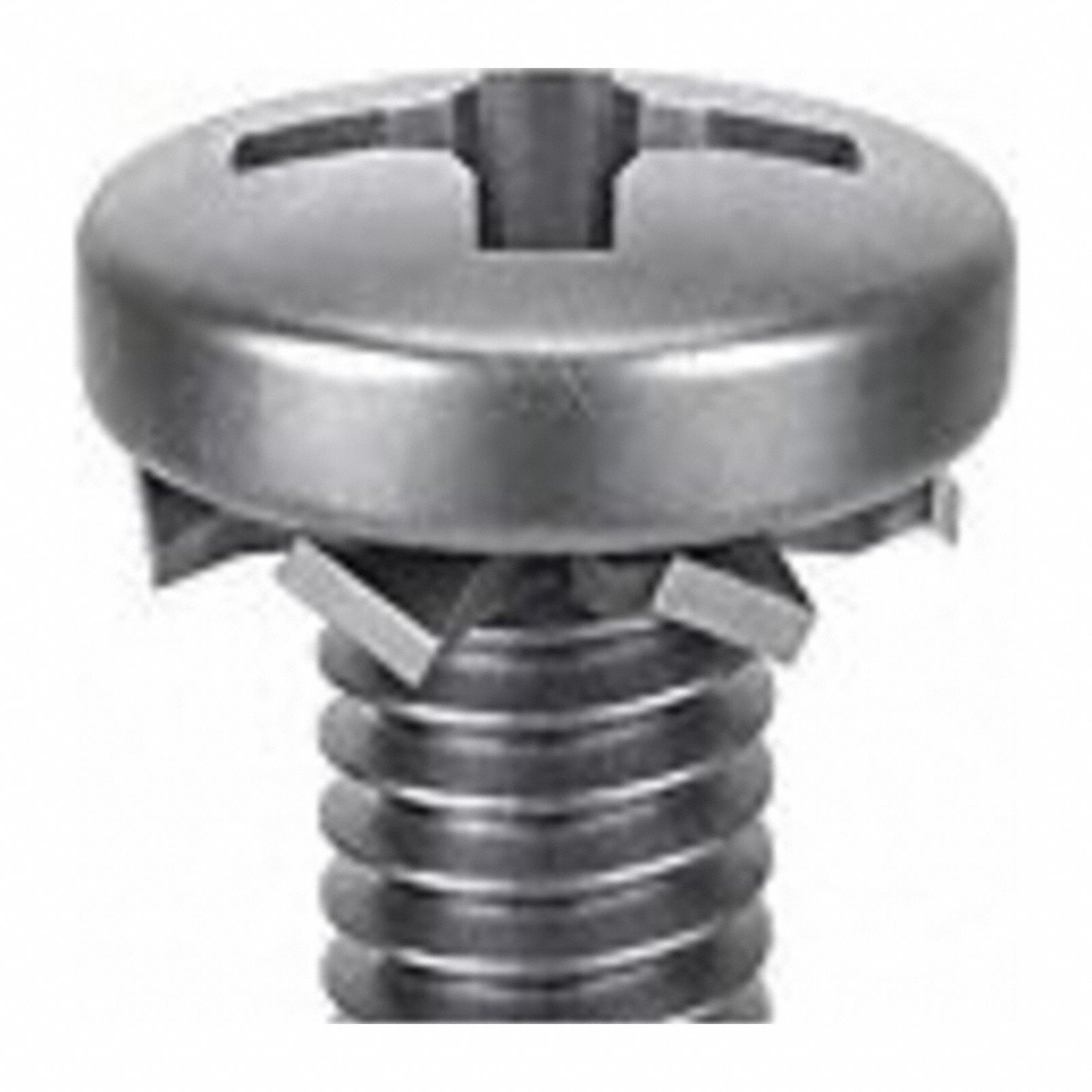 SEMS Screw: External Tooth, #8-32 Thread Size, 3/4 in Lg, Stainless Steel, Passivated, Pan, 25 PK