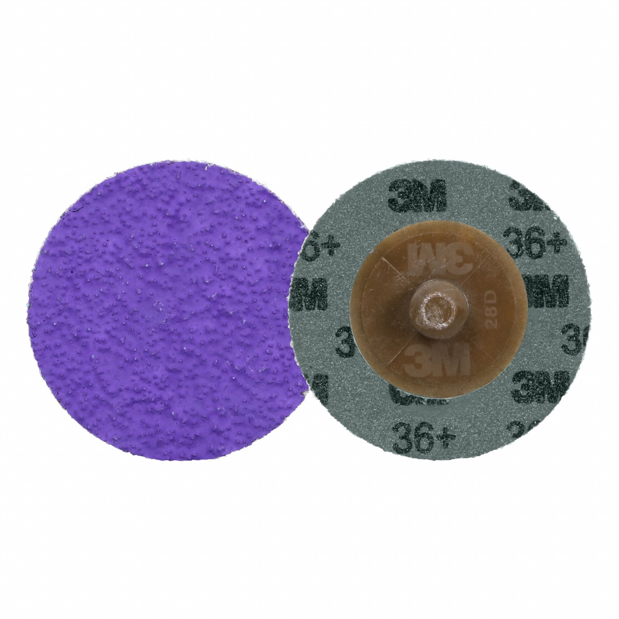 Quick-Change Disc: TR, 2", Ceramic, 36 Grit, YF Wt Polyester, 1184F, 50 PK, Heat/Tear
