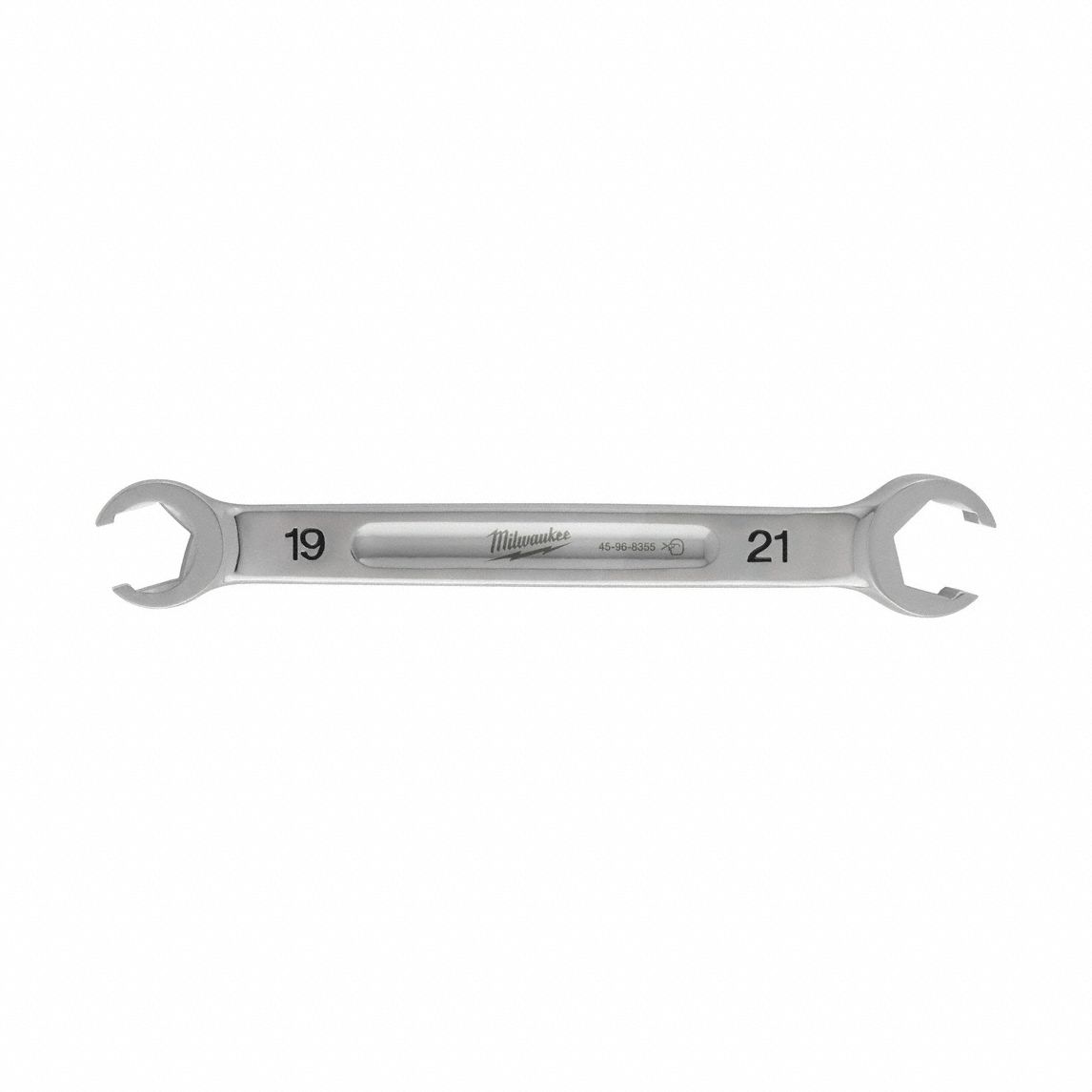 Flare Nut Wrench: Chrome Vanadium Steel, Chrome, 19 mm_21 mm Head Size
