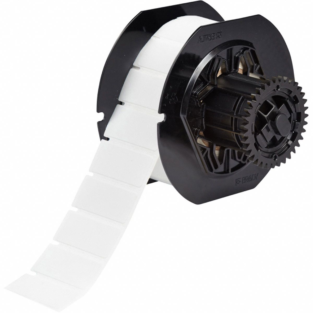 Wraparound Label: 3/4 in x 1 1/2 in, Vinyl, White (Matte), For 12 AWG to 4 AWG Wire Gauge