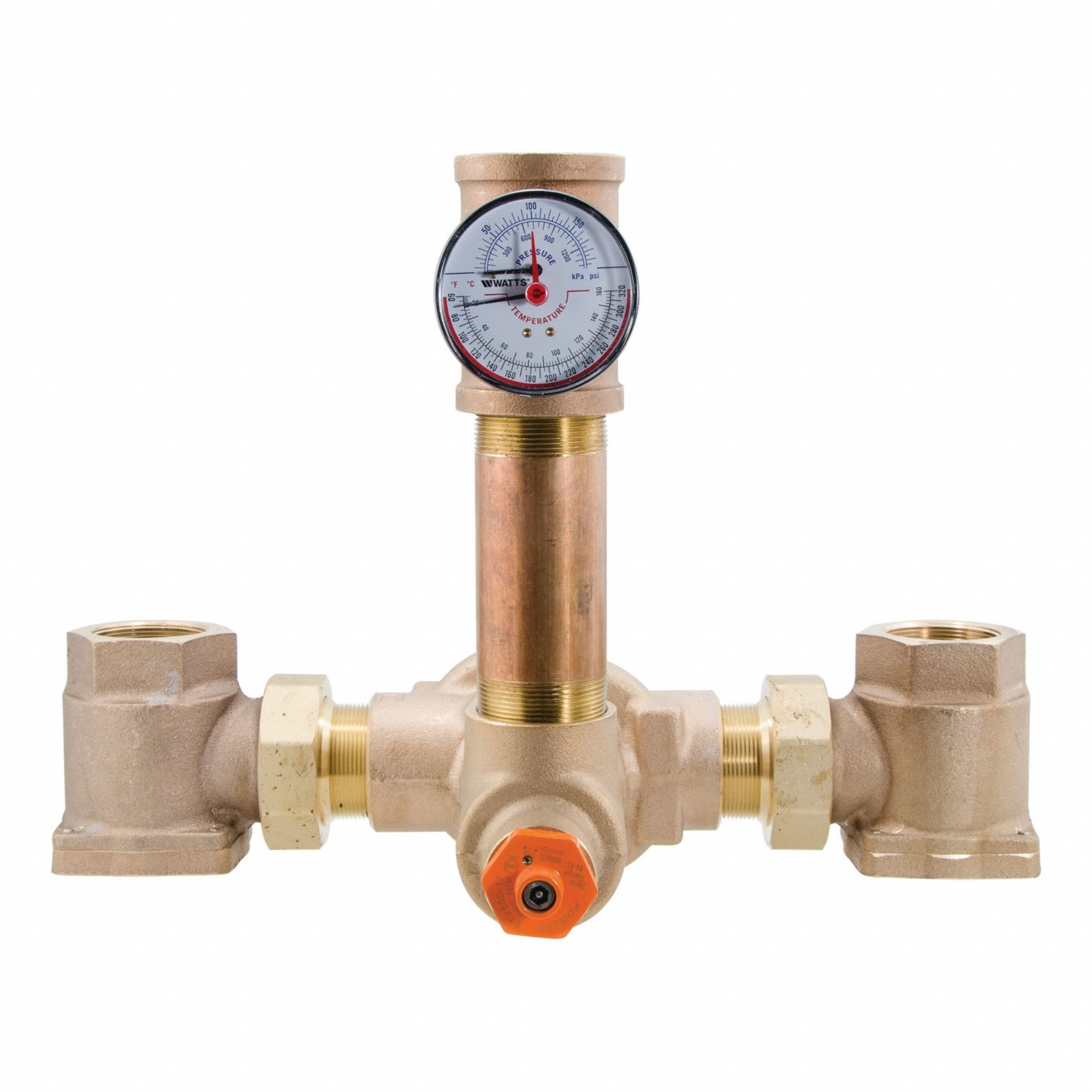 Thermostatic Mixing Valve: For Hot Water/Water Media, Thermostatic, Bronze, NPT x NPT, NPT
