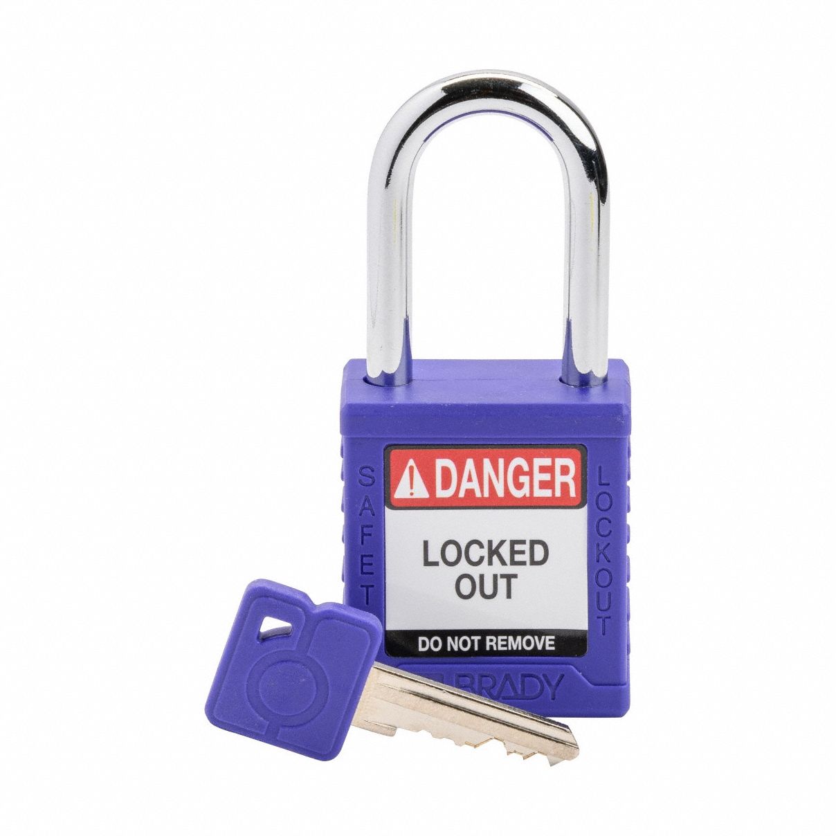 Lockout Padlock: Keyed Different, Nylon, Std Body Body Size, Steel, Std, Purple, 1 Pack Size