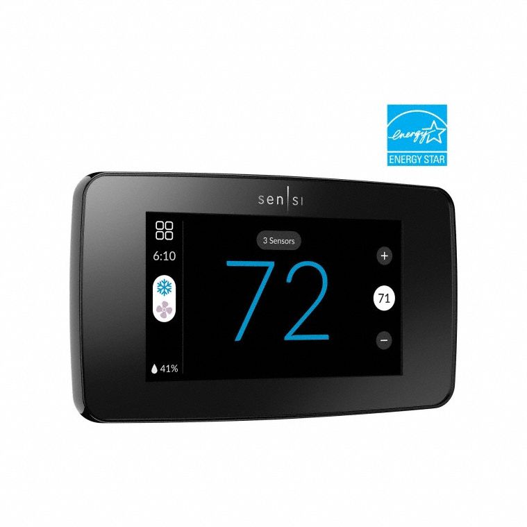 Wi-Fi Low Voltage Thermostat: Heat and Cool, Black, Fully Customizable (In-App Based)