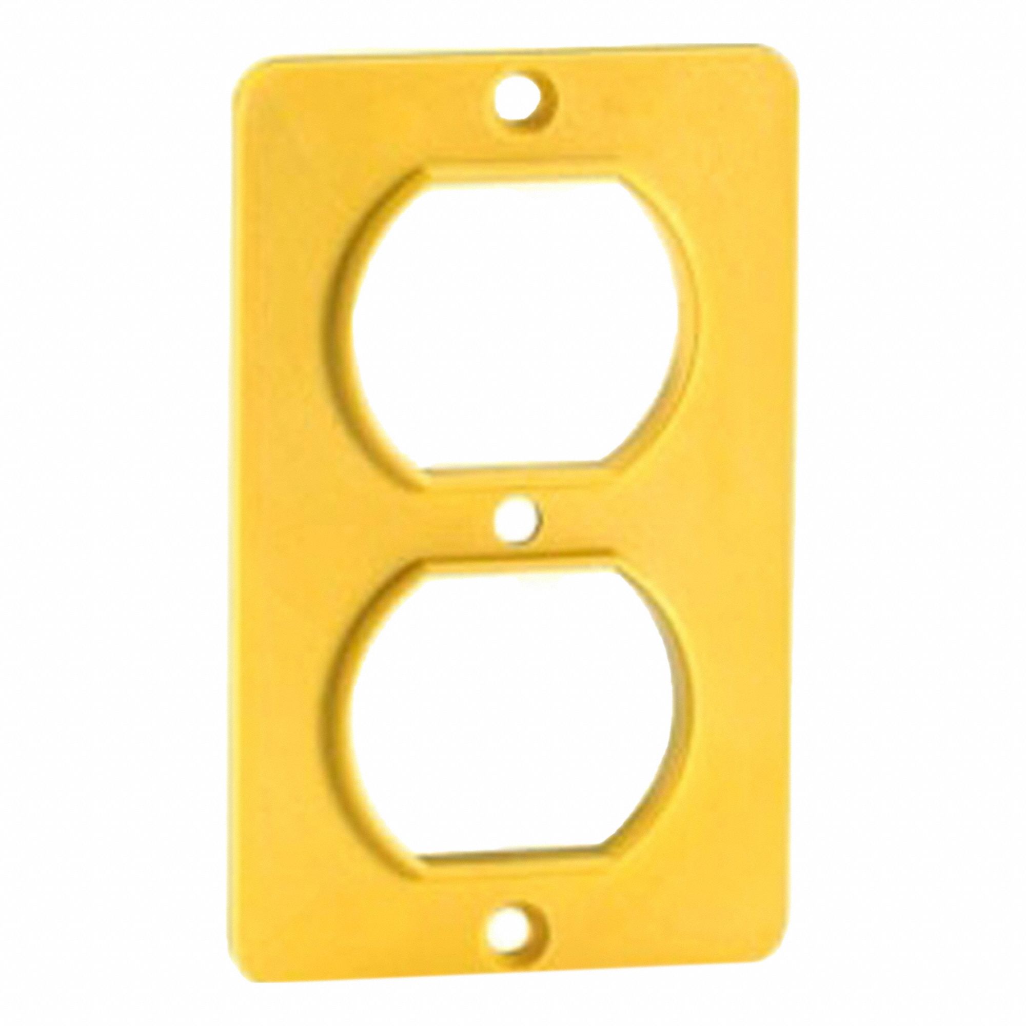 Coverplate: Portable Outlet Box Cover, Duplex Receptacles, 1 Gangs, Yellow