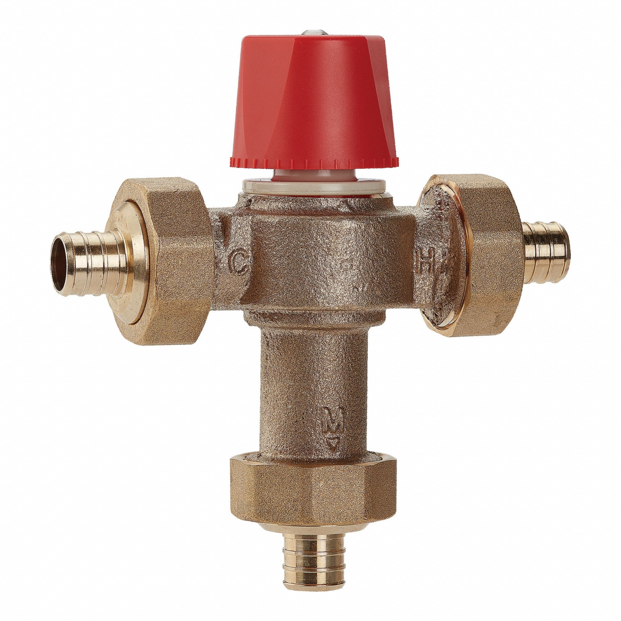 Thermostatic Mixing Valve: 3/4 in Inlet Connection Size, 3/4 in Outlet Connection Size, Brass
