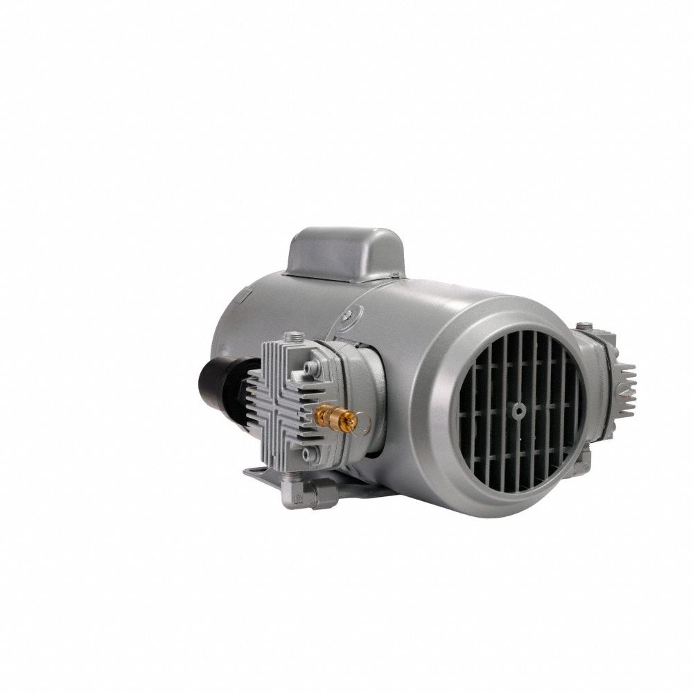 Piston Air Compressor/Vacuum Pump: 0.5 hp, 1 Phase, 115/230V AC, 50 psi Max Continuous Pressure