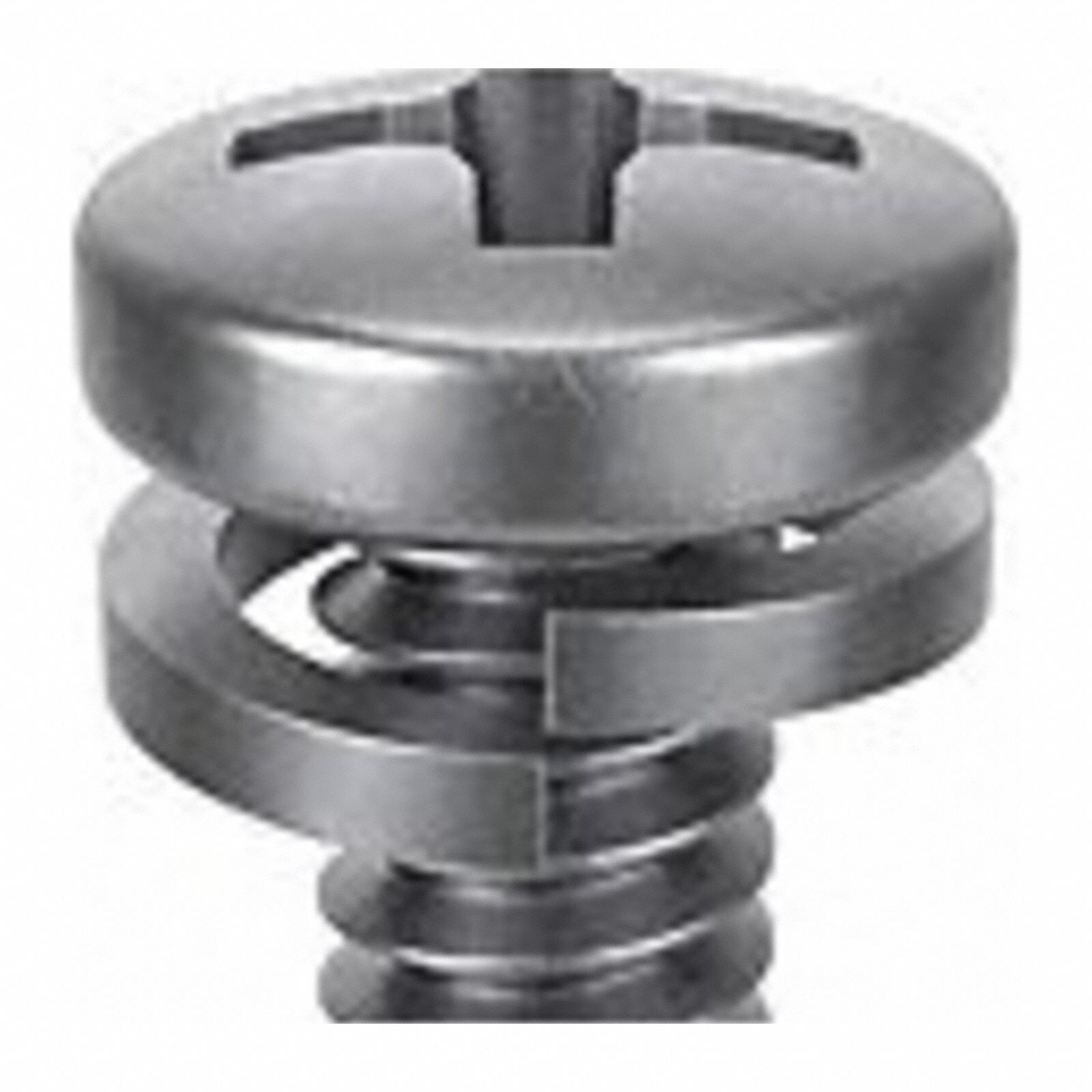 SEMS Screw: Split Lock, #6-32 Thread Size, 5/8 in Lg, Stainless Steel, Passivated, Pan, 25 PK