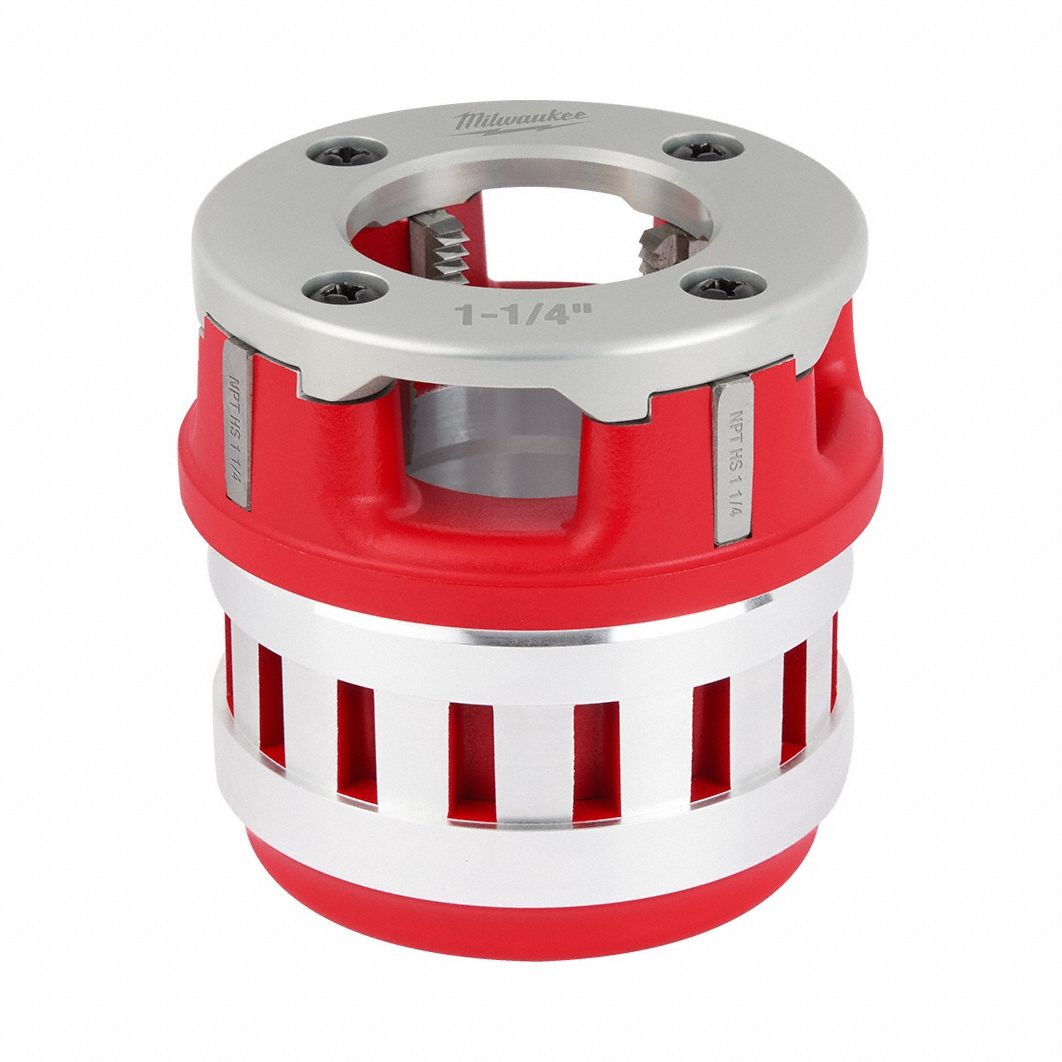 Pipe Threading Die Head: 12R, For 1 1/4 in Pipe, NPT, High Speed Steel, Right Hand