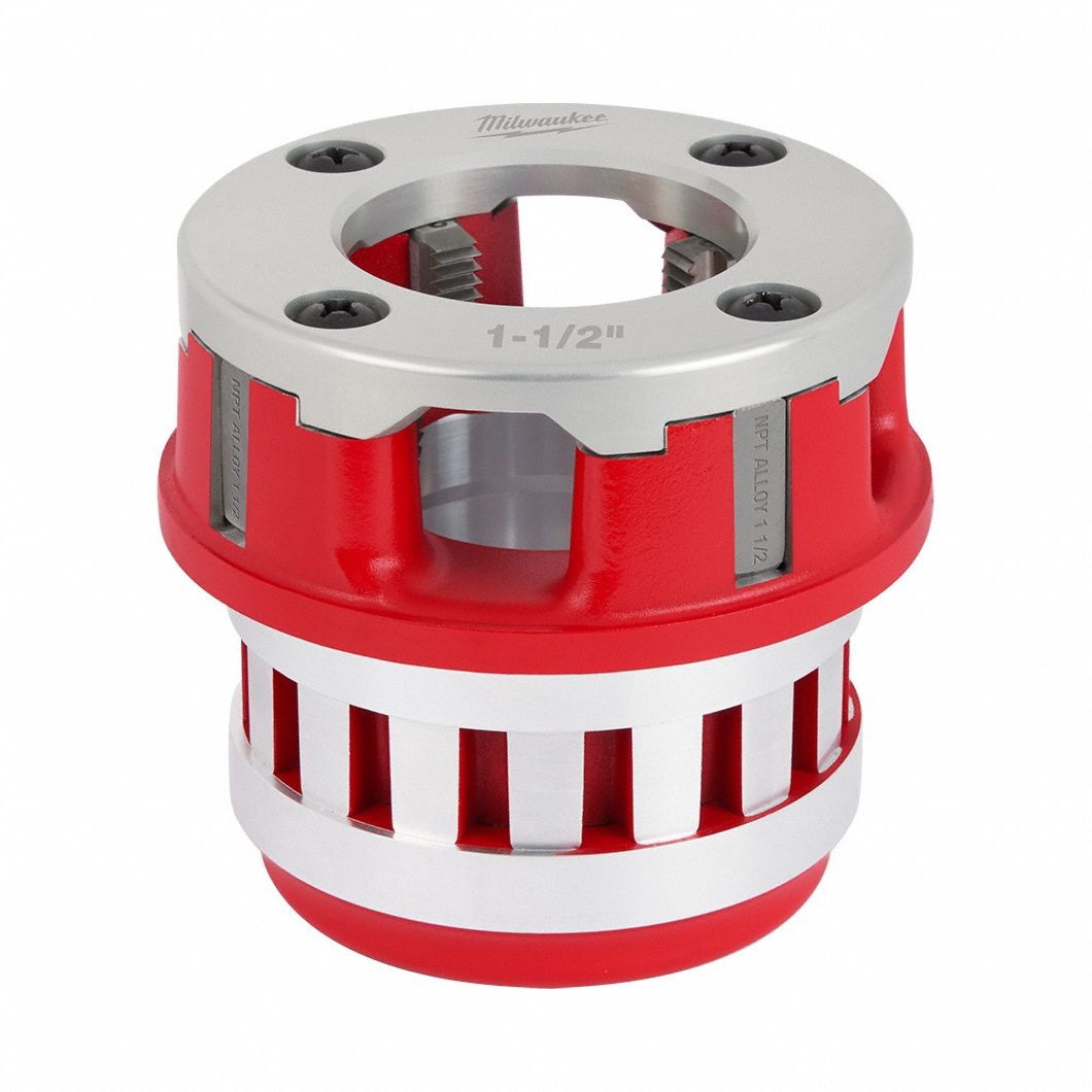 Pipe Threading Die Head: 12R, For 1 1/2 in Pipe, NPT, Alloy, Right Hand