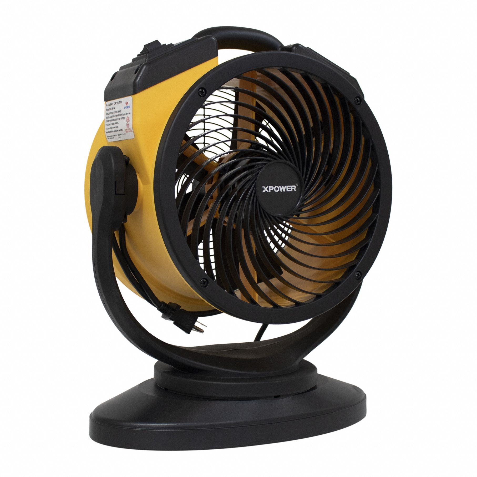 Portable Blower: 1, 100 cfm, Pivoting Frame, 4 Speeds, 115V AC, 6 ft Cord, Blue, 360°