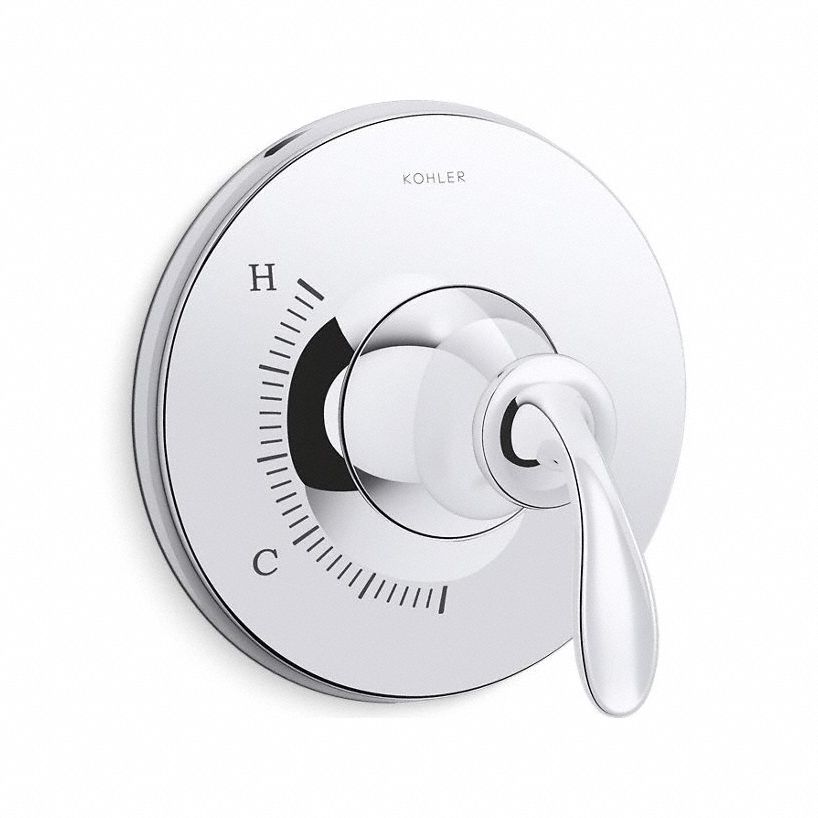 Valve Trim: Compatible Product Type RITE-TEMP, Circle Trim Plate, Metal, Lever Faucet Handle