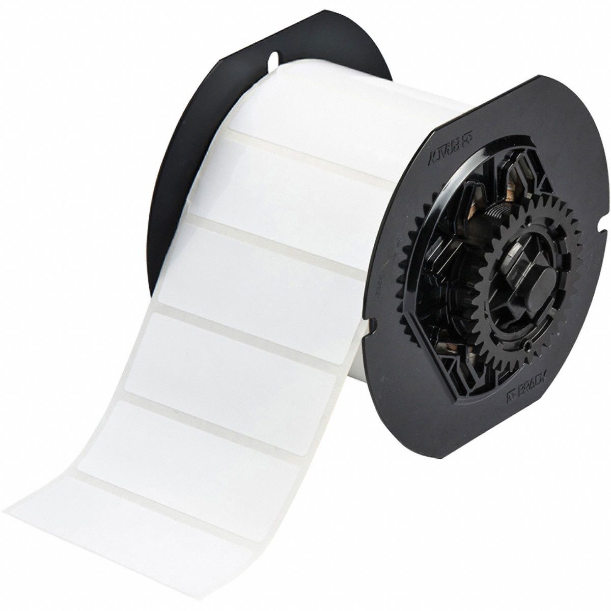 Pre-Cut Label Stock Roll: 1 in x 3 in, 1 in, Polyester, Permanent Adhesive, White (Gloss)