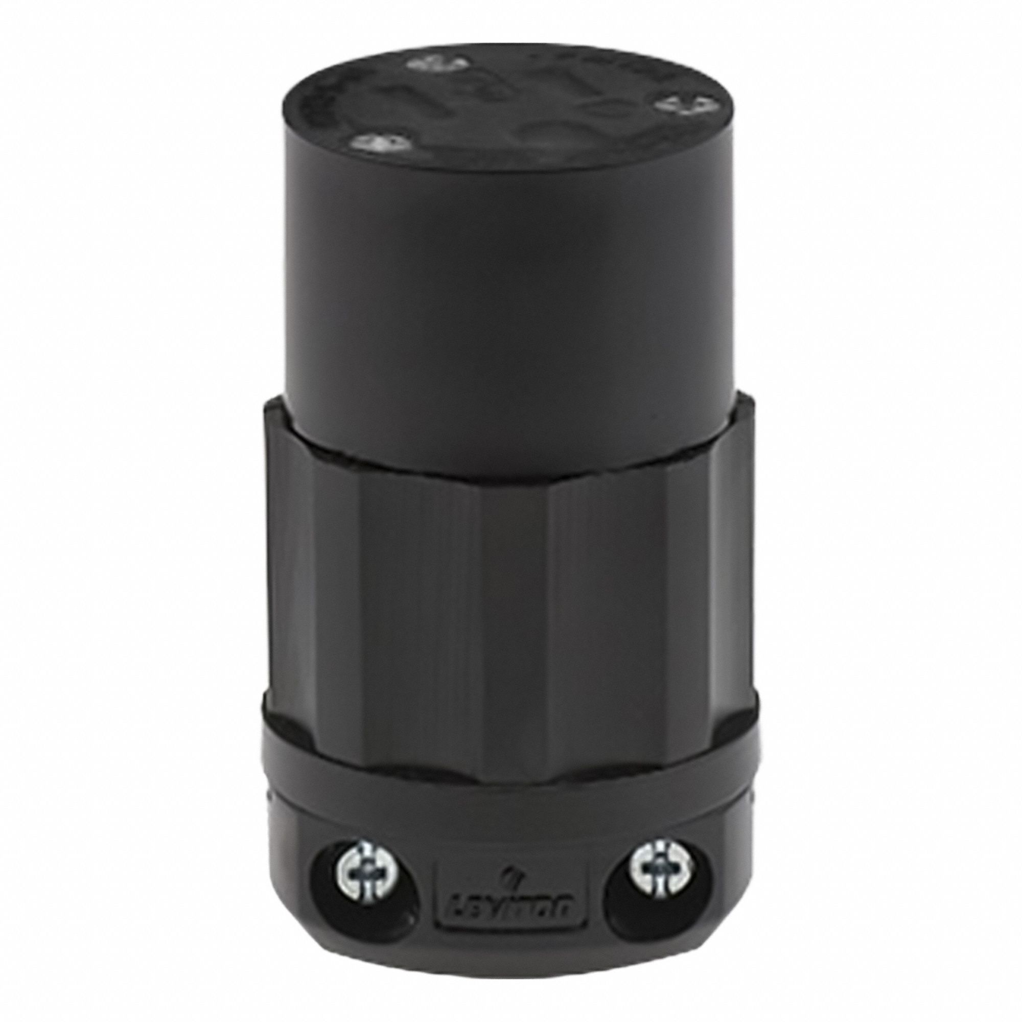 Straight Blade Connector: 5-15R, 15 A, 125V AC, 2 Poles, Black, Screw Terminals