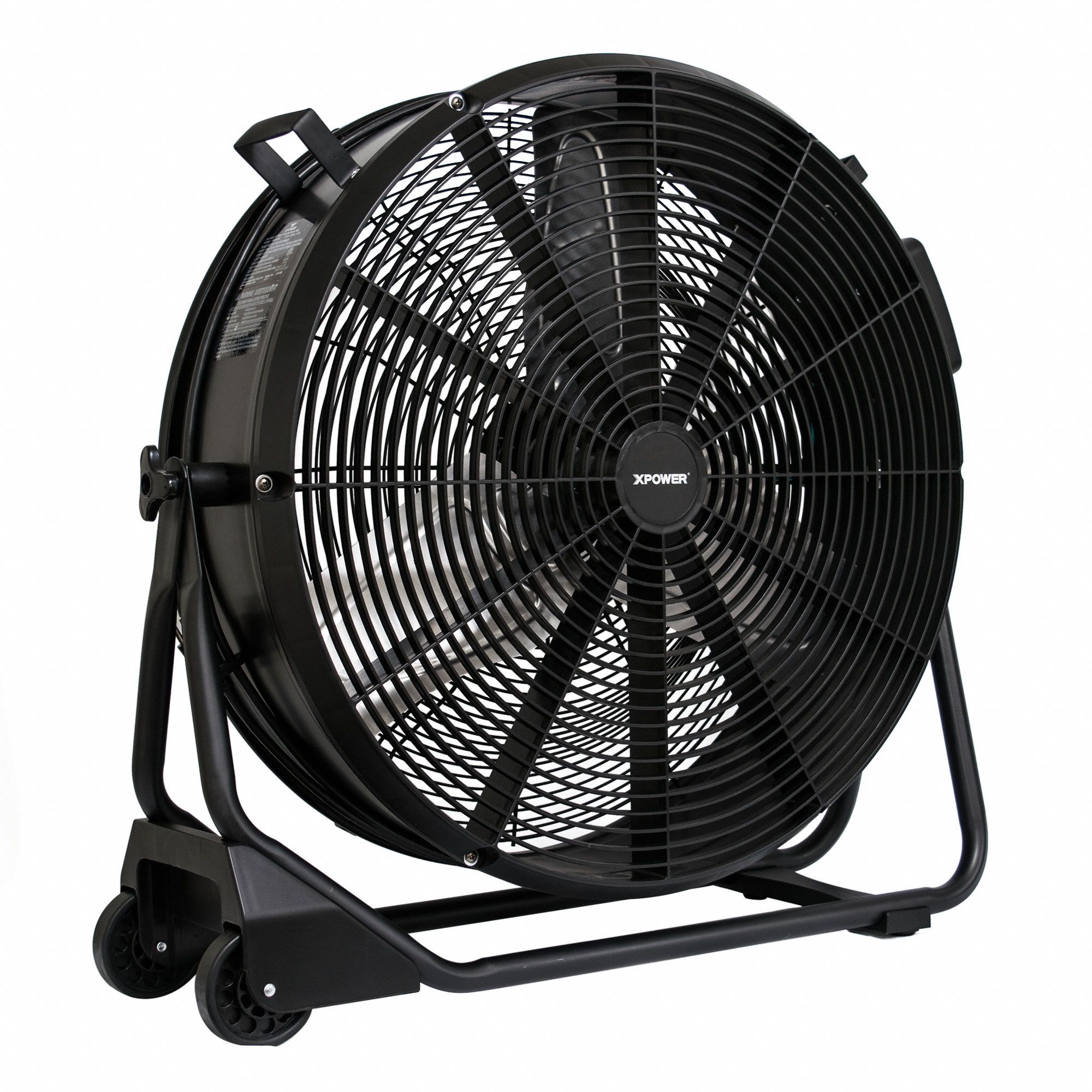 Portable Blower: 5, 800 cfm, Fixed Frame, Variable Speeds, 1/2 hp, 115V AC, 10 ft Cord, Black, 360°