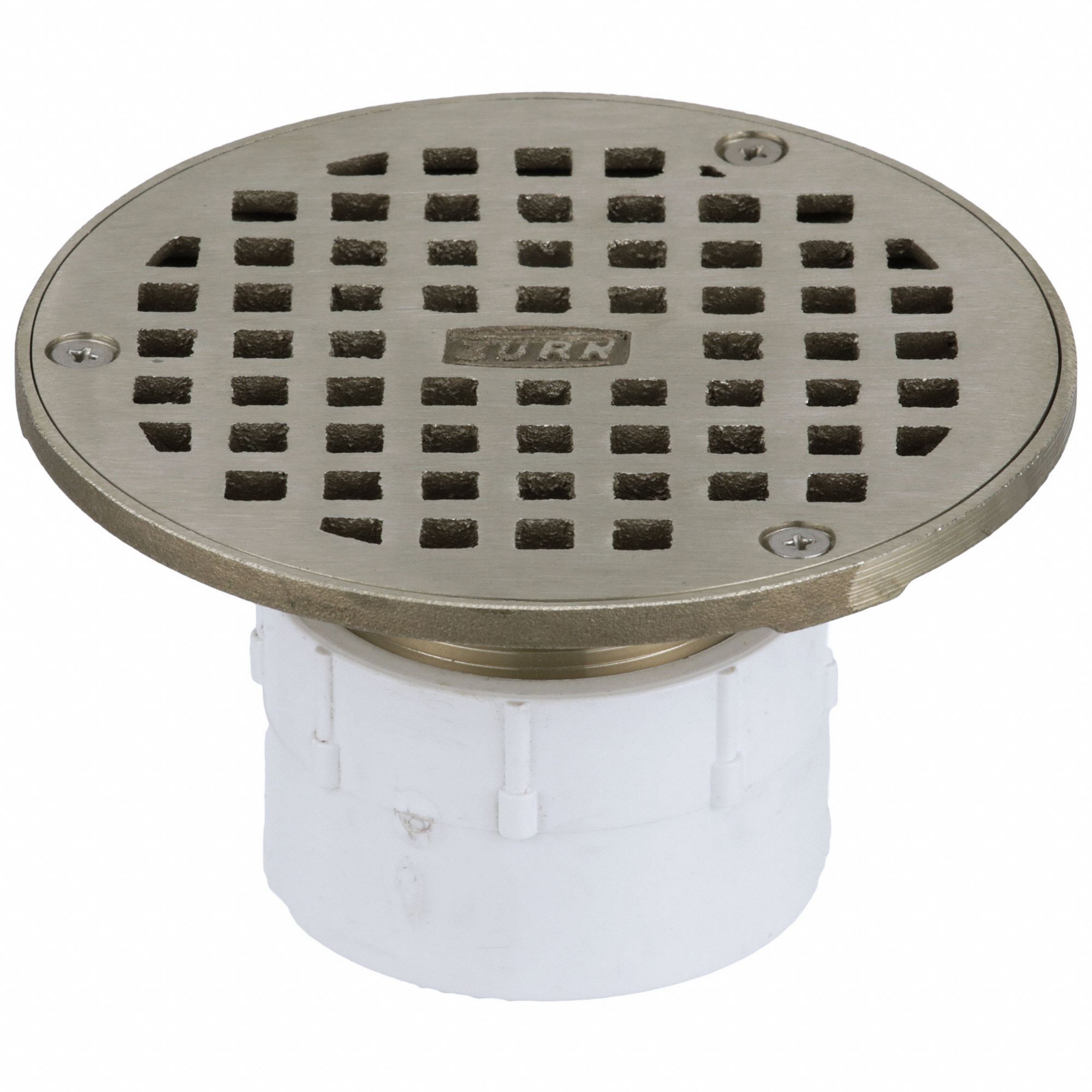 Floor Drain, Adjustable, PVC, Nickel Top, 2"