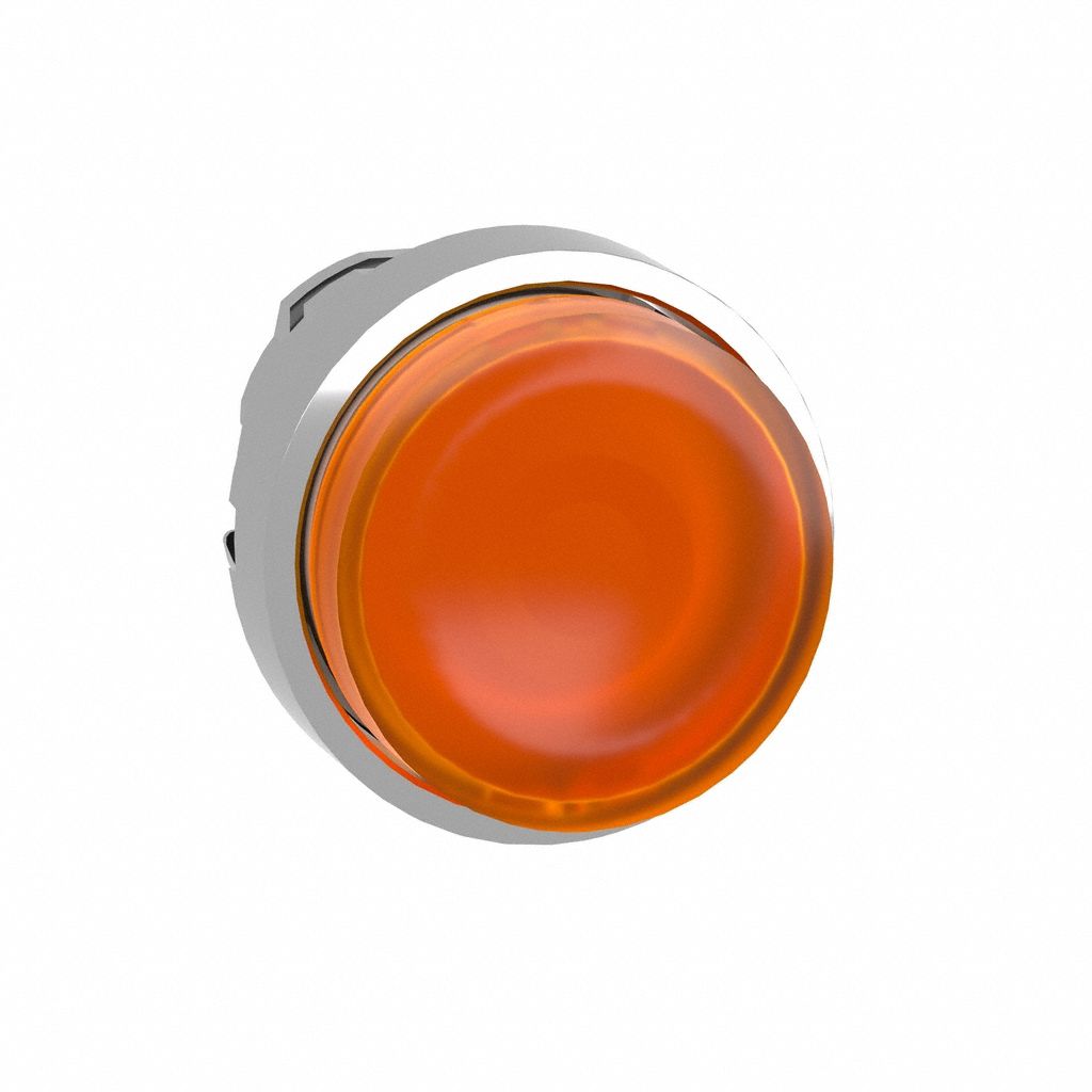 Extended Push Button: Orange, 22 mm Mounting Size, Metallic, Momentary