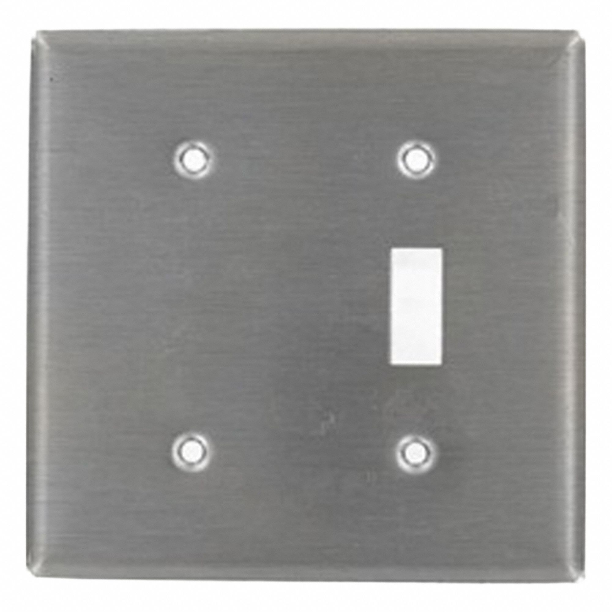LEVITON Wall Plate: Combo, 2 Gang, Silver, Std Size (MPN 84077-40). Key specifications — Brand: LEVITON; Material: Stainless Steel.