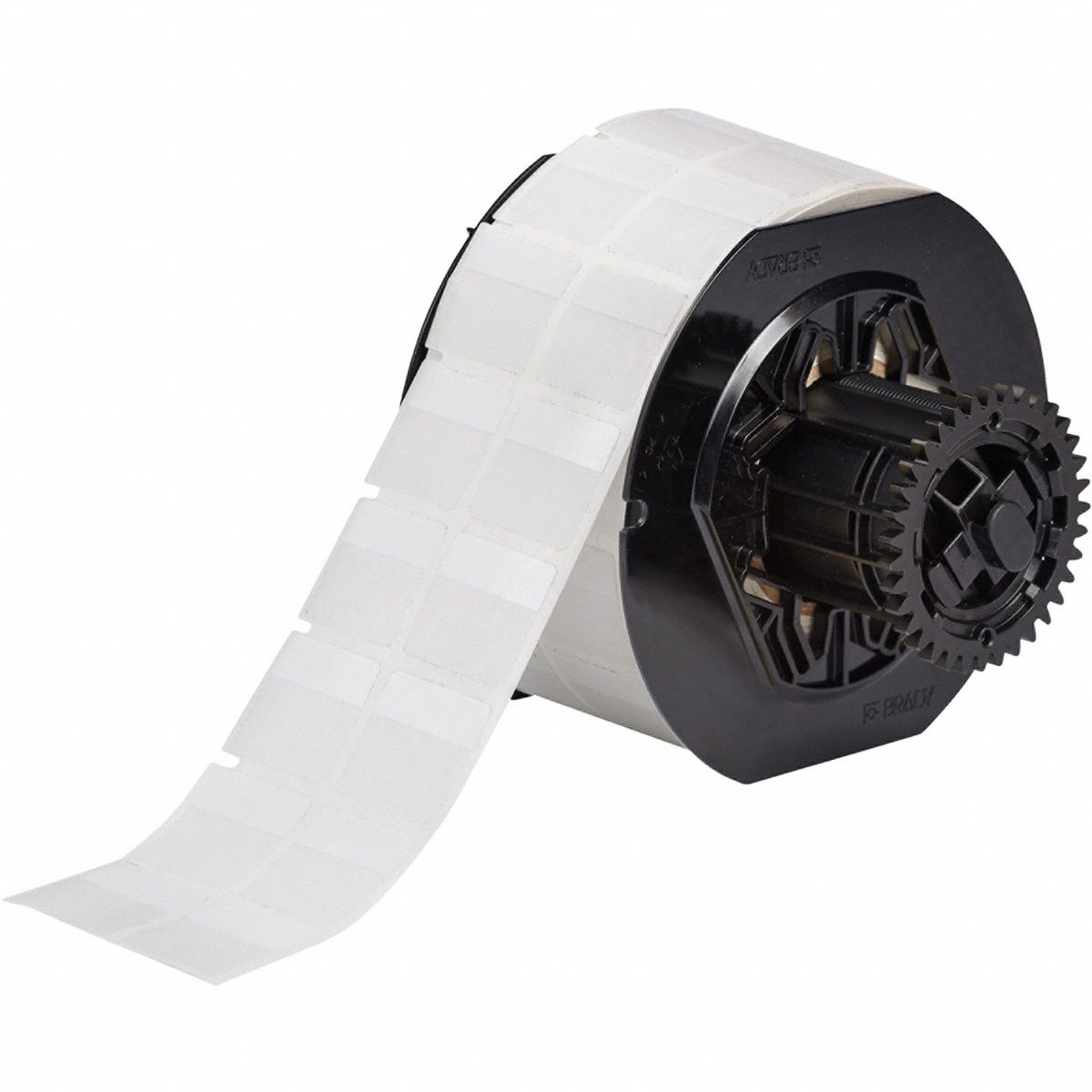 Wraparound Label: 1 in x 1 in, Vinyl, White (Matte), For 8 AWG to 4 AWG Wire Gauge
