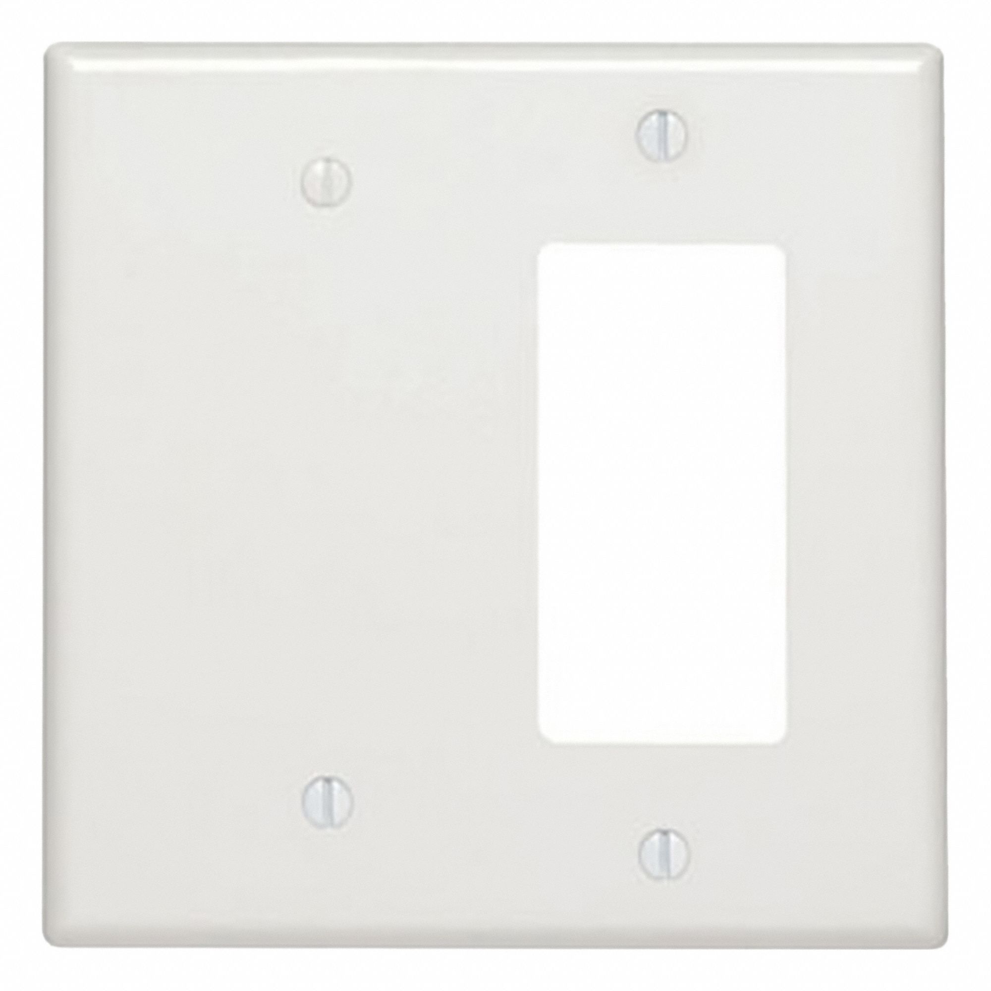LEVITON Wall Plate: Combo, 2 Gang, White, Std Size (MPN P1426-W). Key specifications — Brand: LEVITON; Material: Metal.