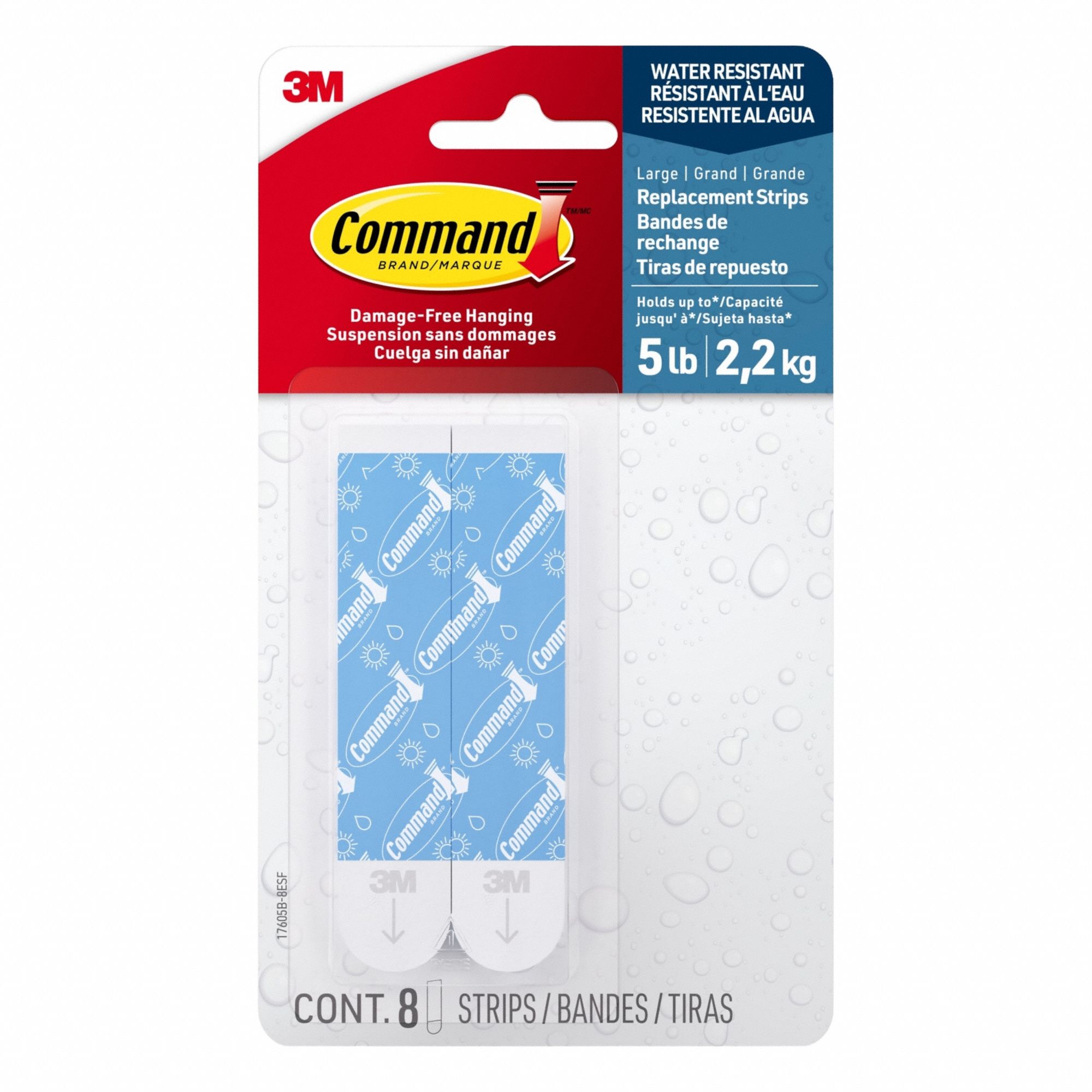 Adhesive Refill Strips, Water Resistant Large Refill Strips Foam