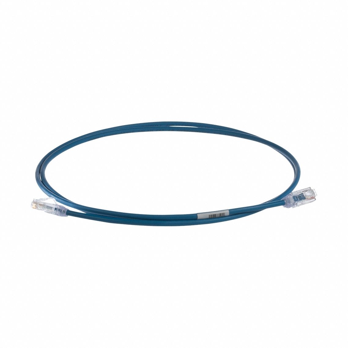 Voice and Data Patch Cord: Unshielded, Cat 6A, 5 ft Overall Lg, LSZH, Round, 28 AWG, Blue