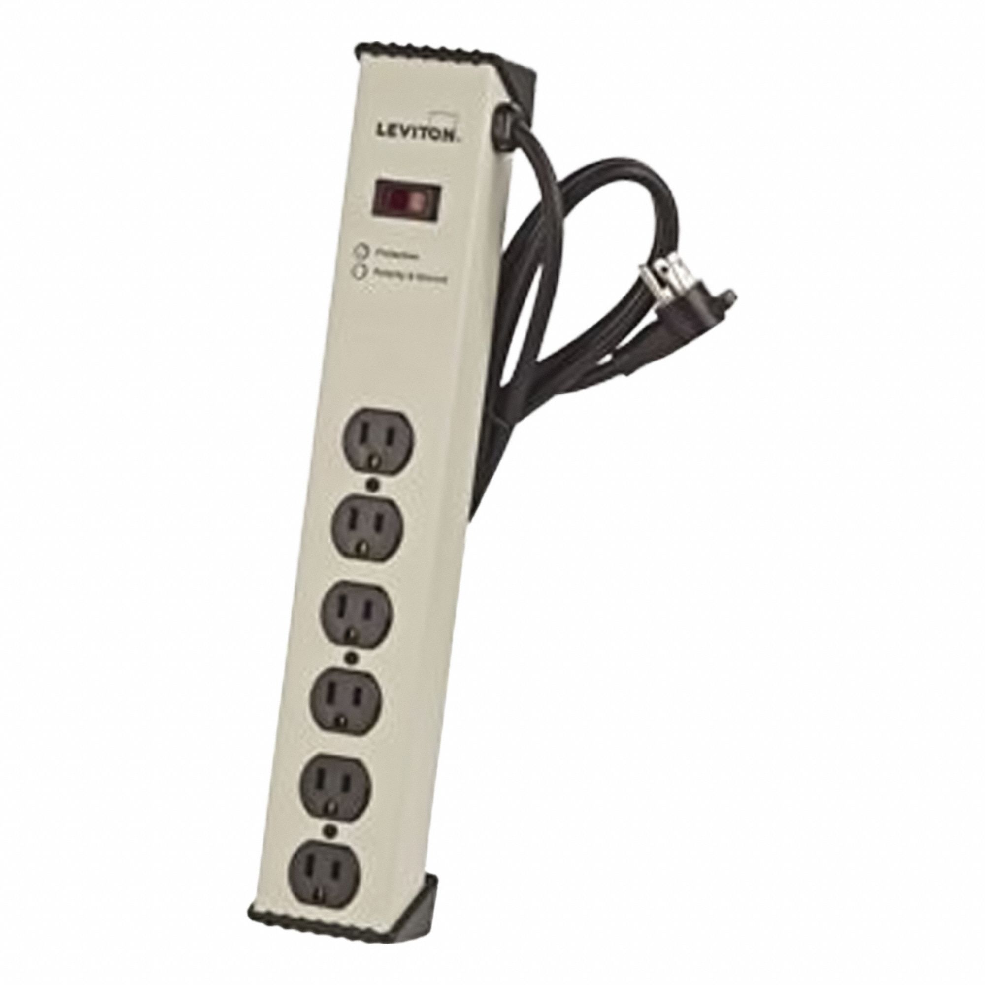 Surge Protection Device: 6 Outlets, NEMA 5-15, NEMA 5-15, 6 ft Cord Lg, 1, 330 Rated Joules