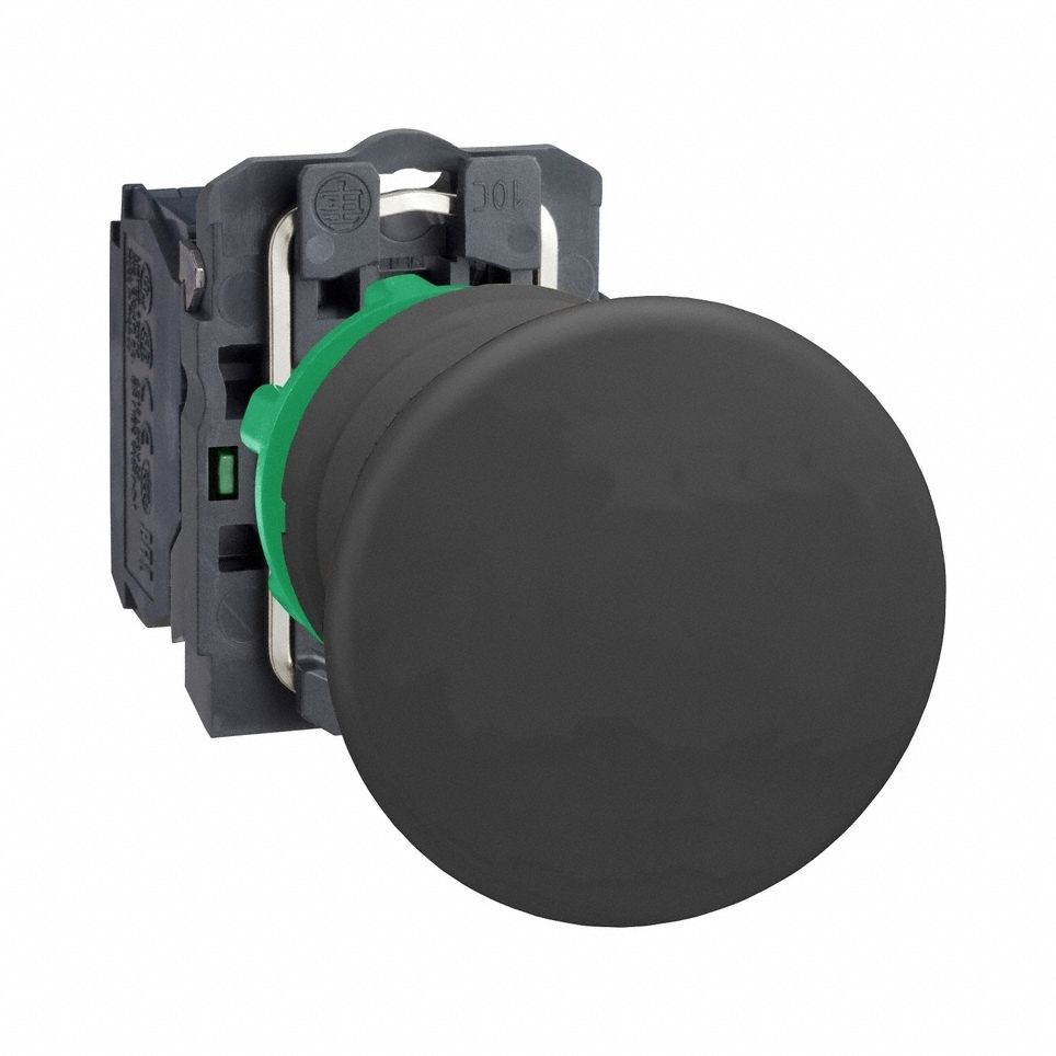 Mushroom Head Push Button: Non-Illuminated, Mushroom Head Profile, Non-Metallic