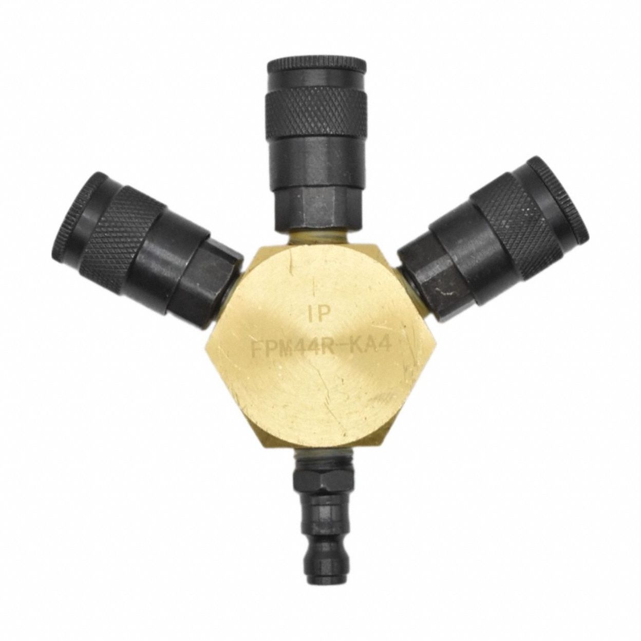 Pipe Manifold Fitting: Inline, Hex, Aluminum, 1/4 in Quick-Disconnect Insert